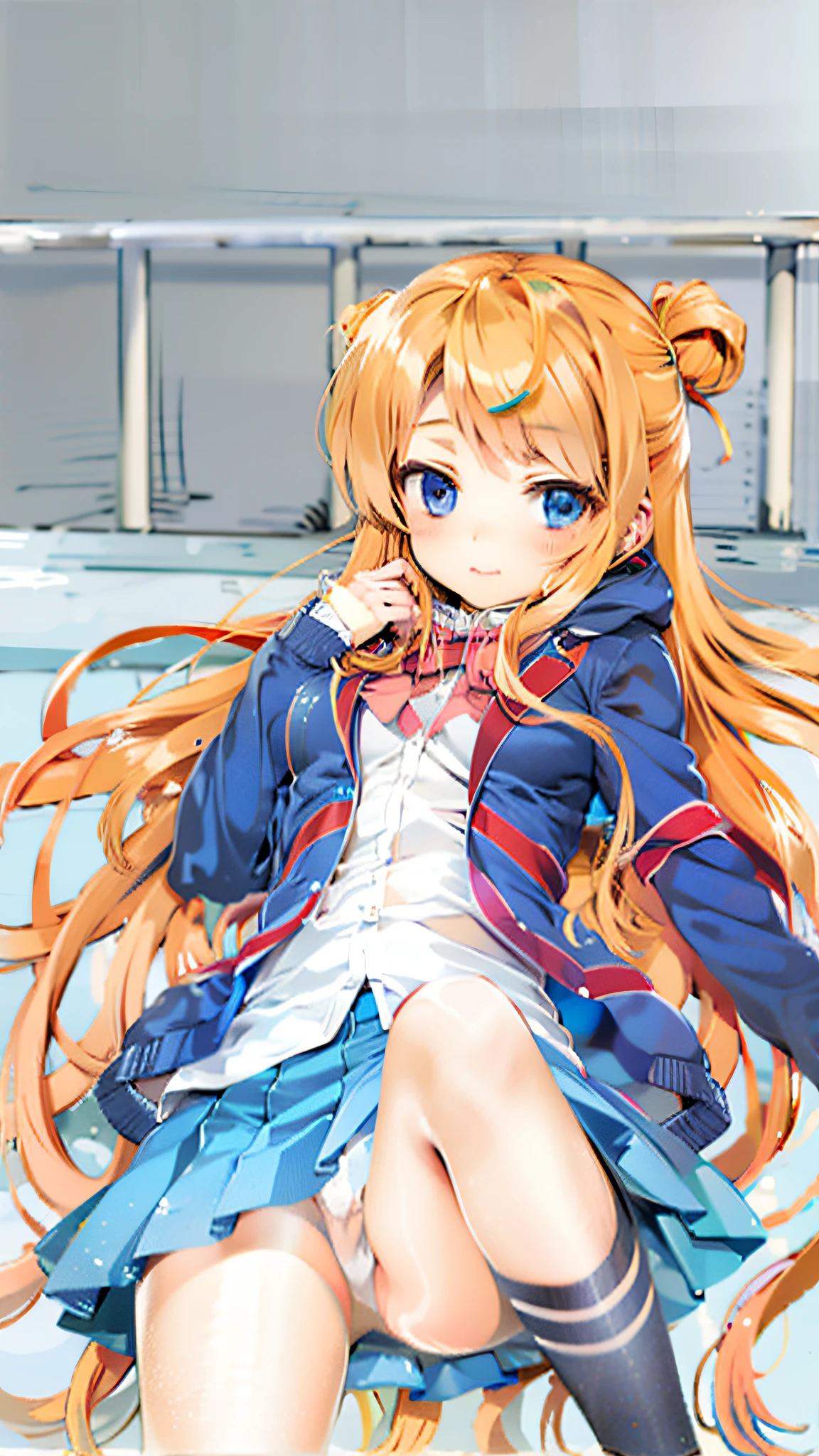 anime girl with long blonde hair and blue eyes posing for a picture, Anime Girl with Long Hair, blonde anime girl with long hair, Ecchi anime style, Twin-tailed, asunayuuki, beautiful anime high school girl, Anime girl named Lucy, marin kitagawa fanart, Asuka Langley Souryu, Anime Best Girl, painted in anime painter studio