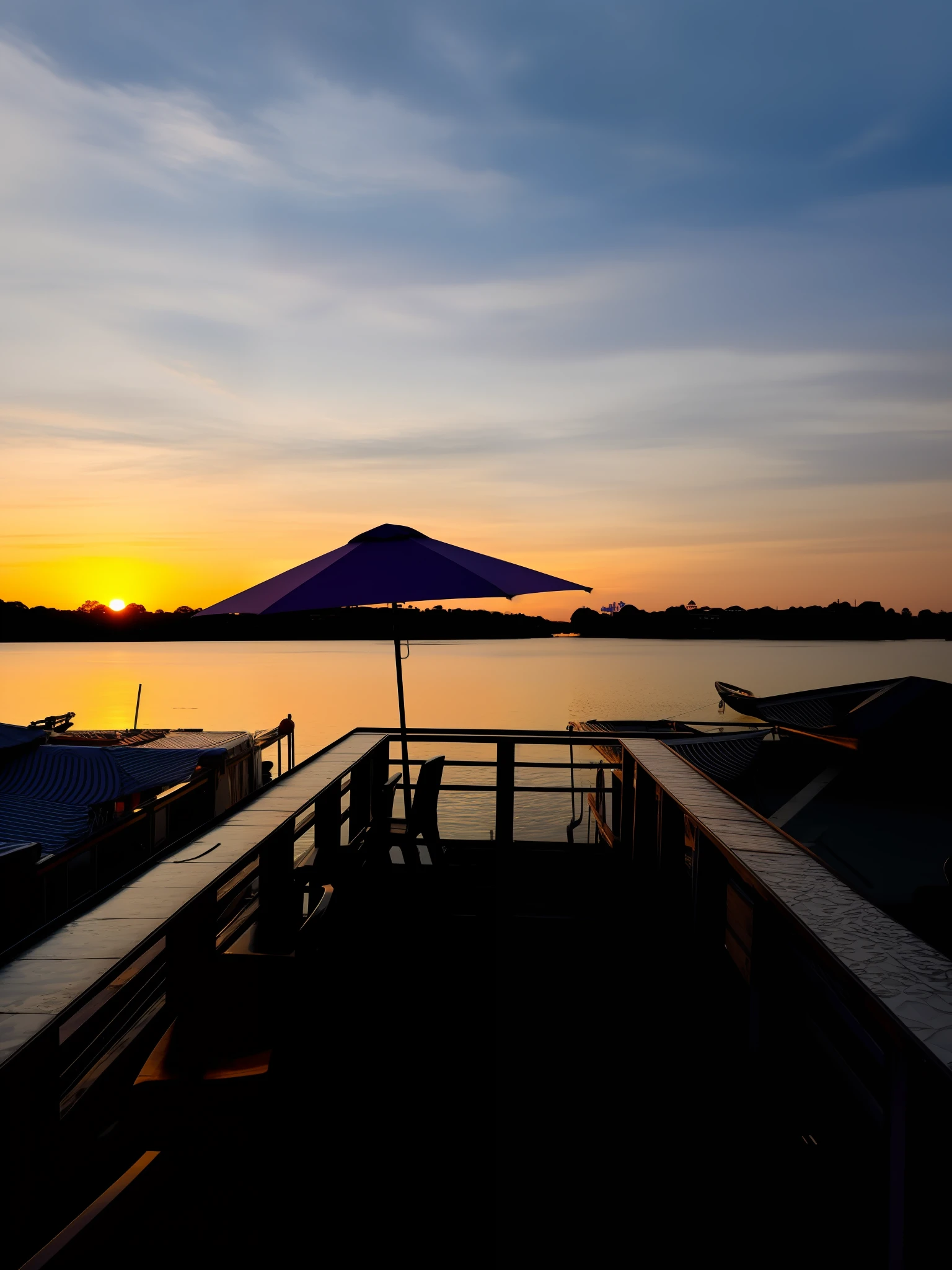 there is a dock with a purple umbrella and a boat on the water, sunset time, sunset view, at the sunset, during sunset, at sunset, in the evening, shot on sony a 7 iii, evening sunset, with sunset, taken with sigma 2 0 mm f 1. 4, shot on nikon z9, at sunrise, dusk setting, at purple sunset
