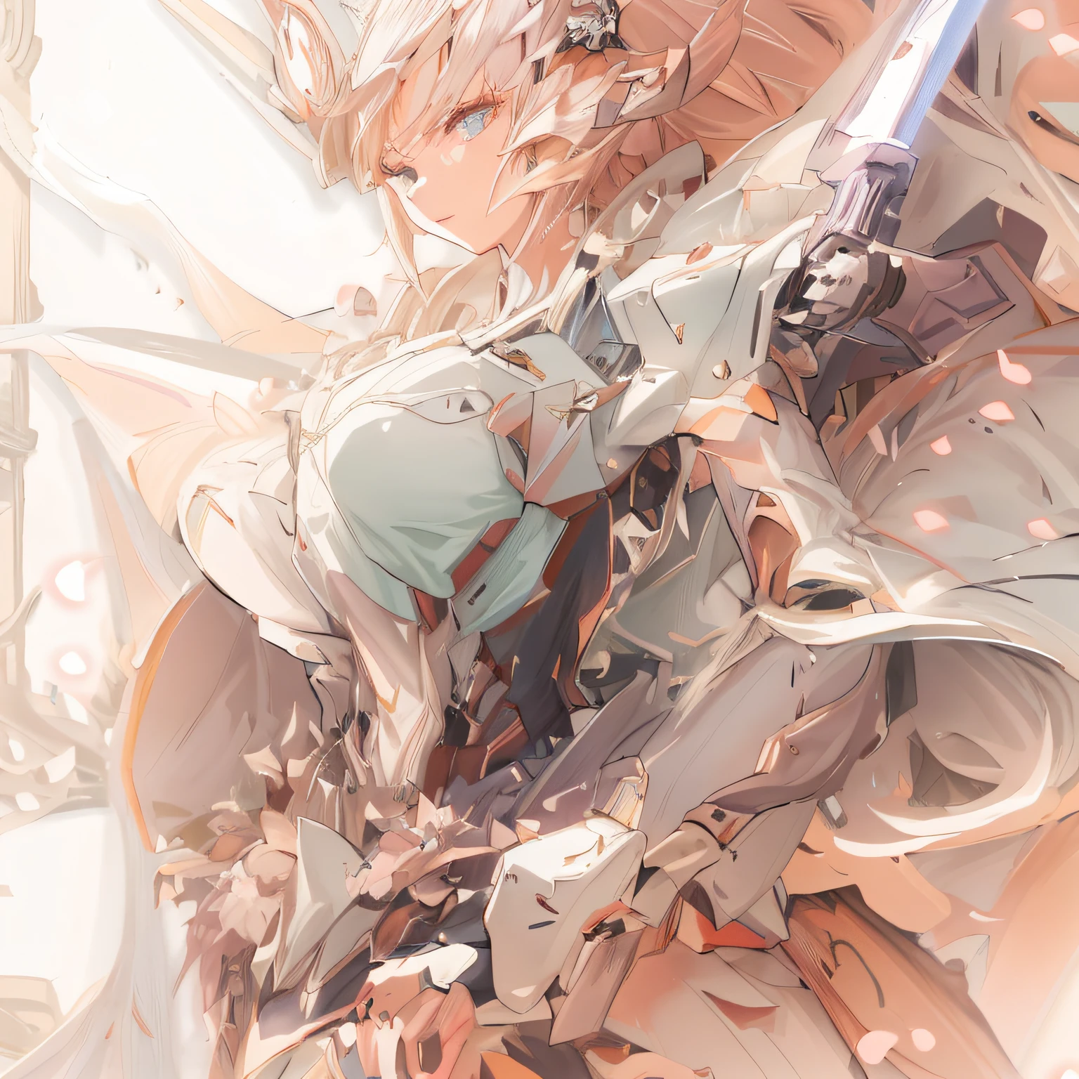 anime - style image of a woman in a white dress holding a sword, detailed anime art, Detailed anime artwork, Best anime 4k konachan wallpaper, Anime art wallpaper 4 K, Anime art wallpaper 4k, Detailed digital anime art, Anime art wallpaper 8 K, Anime wallpaper 4 k, Anime wallpaper 4K, 8K high quality detailed art --auto