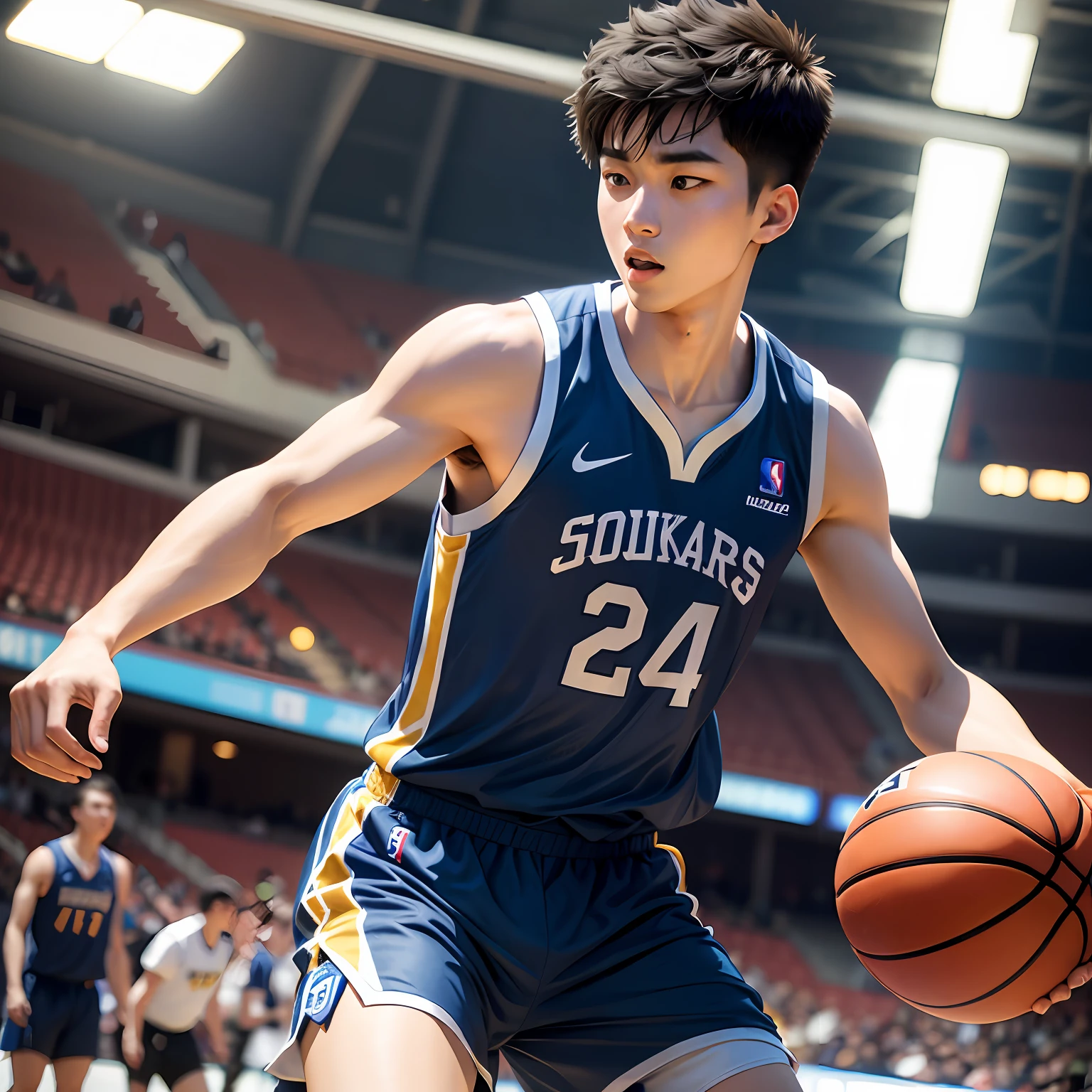Kun Kun plays basketball --auto