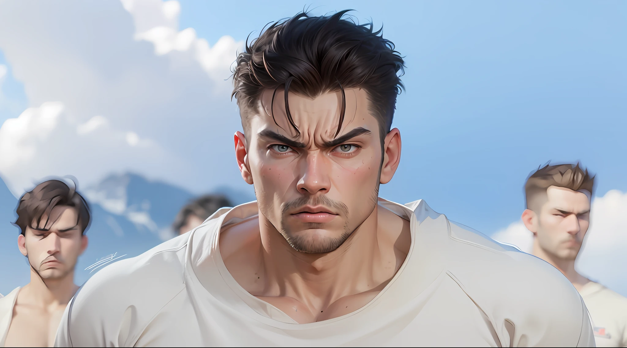 HD, MASTERPIECE , BEST QUALITY, PHOTO((REALISTIC:1.3)), REALISTIC, 4K, HIGH DETAILED, DETAILED, manly, 1boy, male, angry, veins, wide eyes