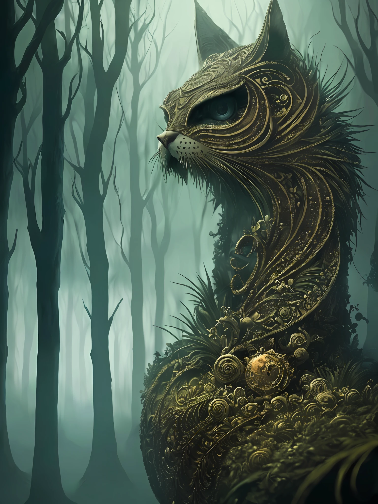 cinematic scene from 2023, mysterious times, surrealism, surreal landscapes, fantastical creatures, intricate details, symbolism, eerie, allegorical narratives, haunting, macabre, dreamlike, detailed, distorted, organic, mysterious, melancholic, unsettling, photorealistic, ultrarealistic --auto --s2