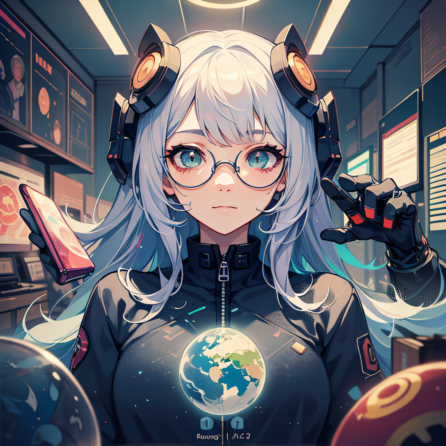((tmasterpiece)), ((ultra - detailed)), ((best qualtiy)), 美丽细致的眼睛, Detailed face, The best lighting, The best shades, 1 rapariga,独奏, ((cyber punk style, edge lit, machine arm,Hologram aura,Surreal Science Fiction Art,Future Science Fiction Aesthetics,Flat 2D style)), ((The main colors are purple and green)), Huge phone, (Girl inside the screen:1.5),Mobile Paradise,Orange bulb,A world made up of mobile phones,Gamepad,VR glasses,Virtual screen, freckle, Cold nose, (((Buble))), illustration,japanese inspired, (highly detailed), Whirlpool effect,