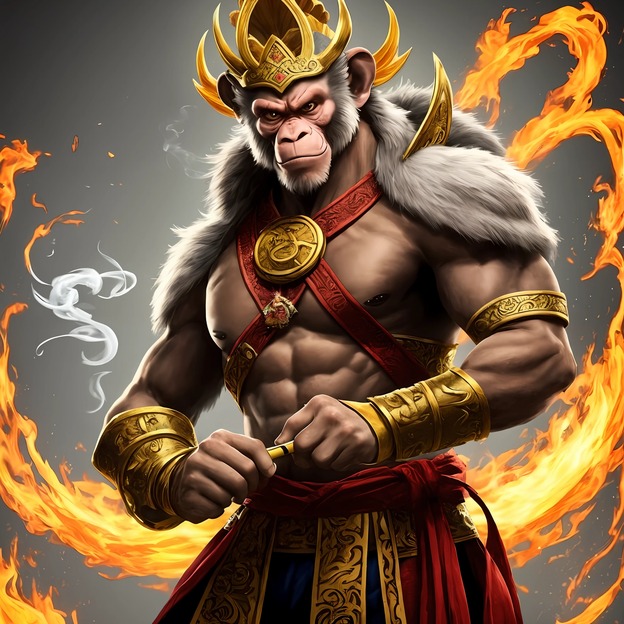 Monkey King smokes
