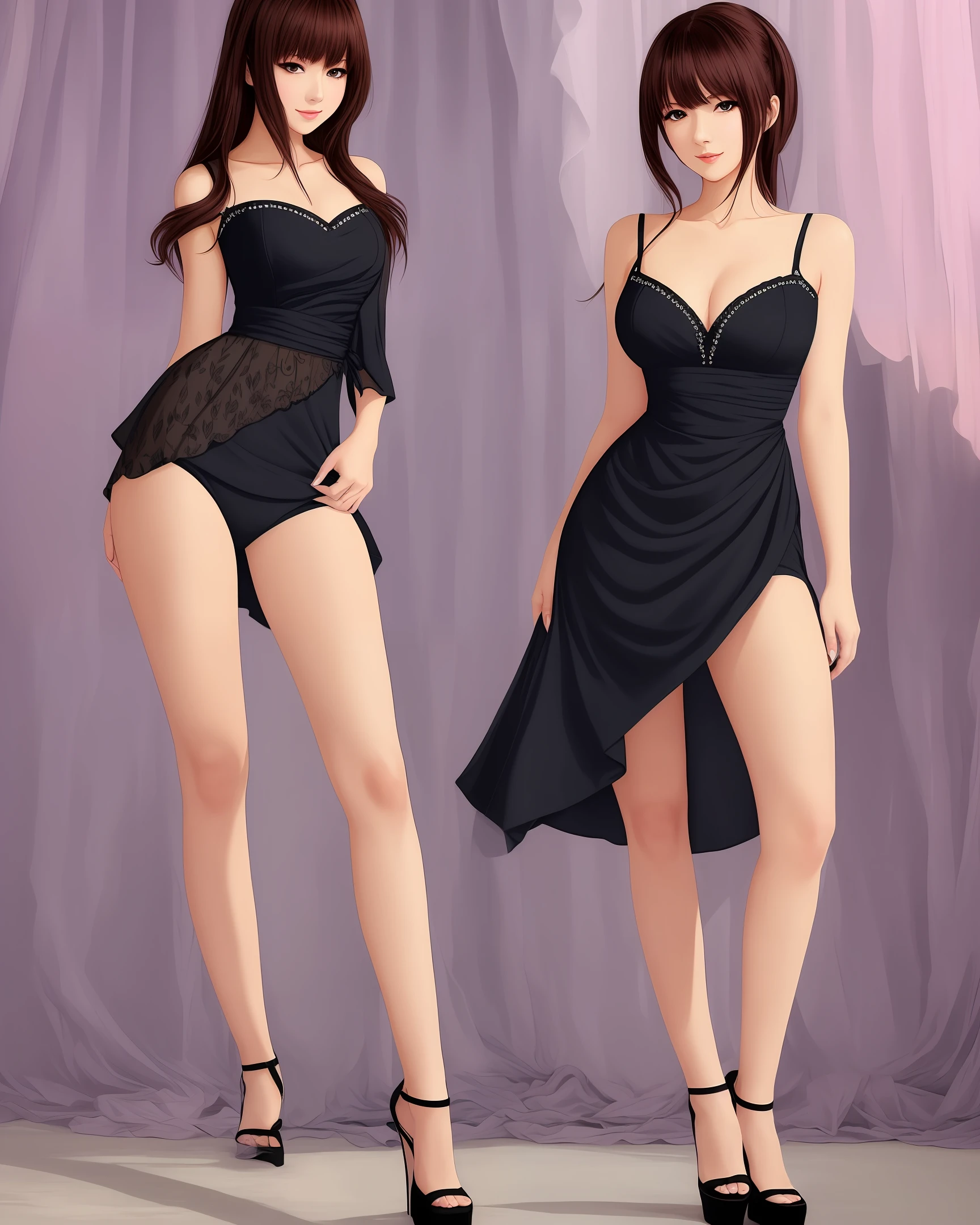 Beautiful woman 2D full body