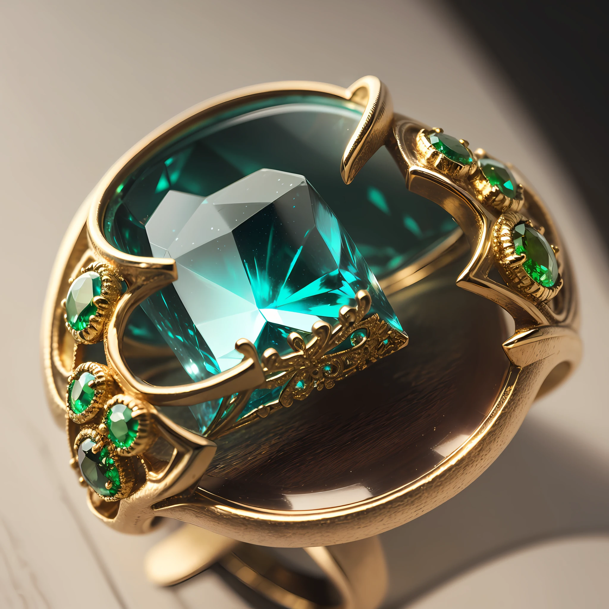a ring, a jewel made of 18K gold and emeralds forged by the best blacksmiths in the world --auto --s2