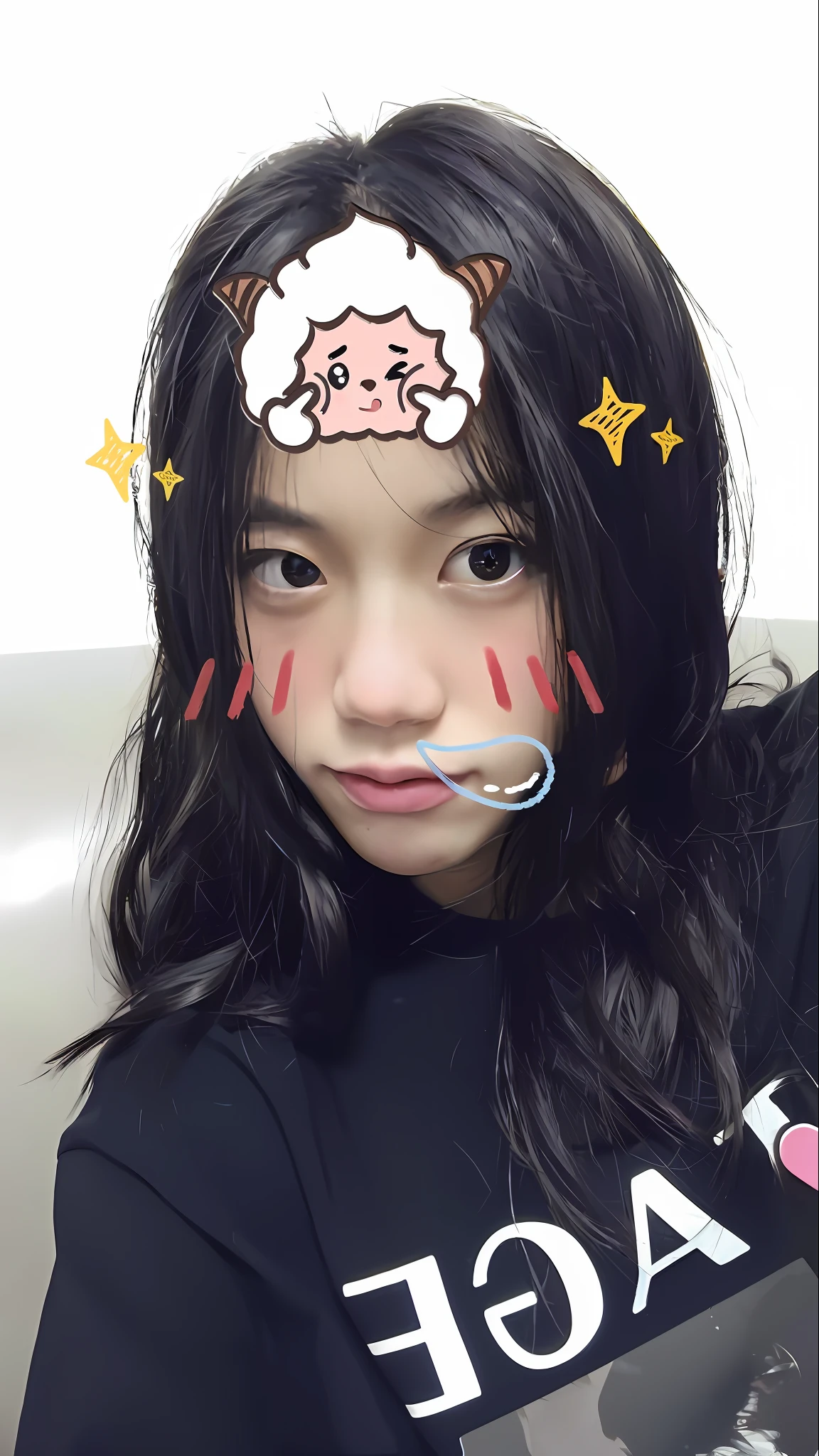 There is one wearing a black shirt,Girl with Aries on her head, wan adorable korean face, blackpink jennie, young cute wan asian face, She has a cute face, jossi of blackpink, with cute - fine - face, Ruan cute vtuber, ulzzangs, jisoo of blackpink, tzuyu from twice, chiho