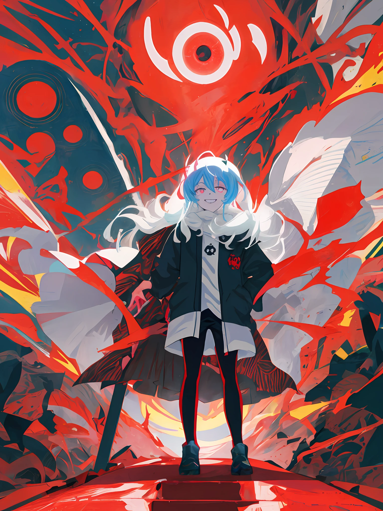Anime characters stand in front of demons with evil faces and glowing eyes,Colourful, Anime art wallpaper 4 K, Anime art wallpaper 4k, Best anime 4k konachan wallpaper, 4k manga wallpapers, Anime art wallpaper 8 K, junji ito 4 k, unsettling grin, demon anime girl, trending anime artwork, Anime monster girl, Trending anime art