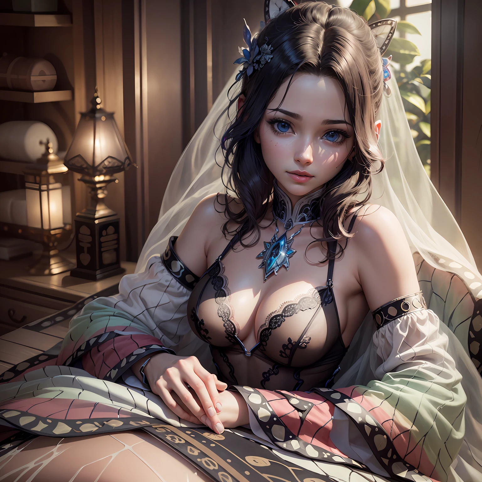 anime figure, voluminous hair, Anthropomorphic expressions, rich colours, exquisite detailing, tmasterpiece, photorealestic，2k, 4k, FHD, artsation, cg, realistic, unreal-engine, Realistic light and shadow, Beautiful rich colors, Amazing details，Masterpiece 8K UHD，digital SLR camera，softlighting，high high quality，filmgrain，Fujifilm XT3 --auto
