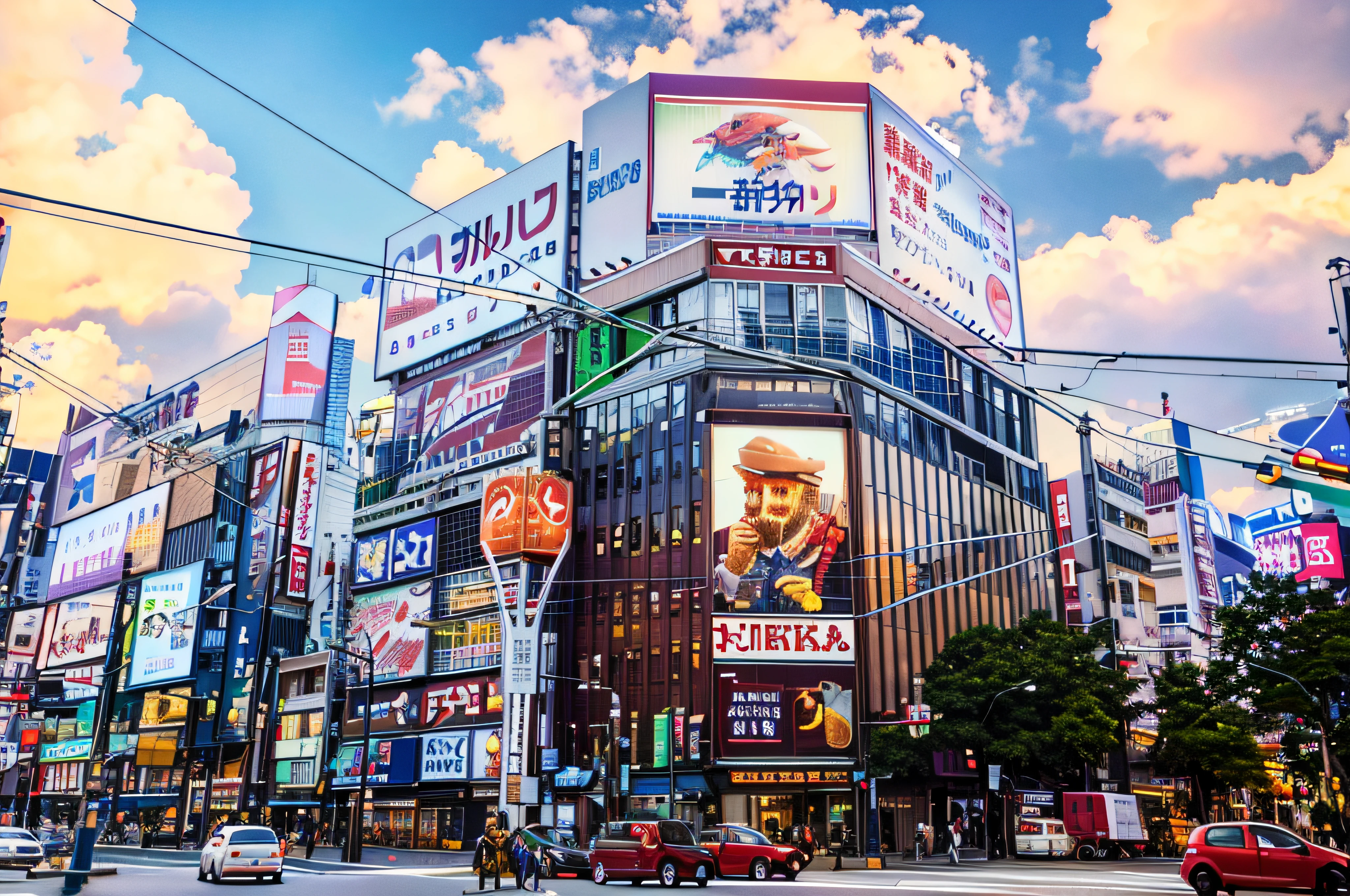 Araffle photo of a busy city street with lots of billboards, in tokyo akihabara, Shibuya Shibuya, japanese downtown, akihabara, tokyo akihabara street cityscape, Shibuya, in tokyo shinjuku, akihabara style, Shibuya, in Tokyo under, Shibuya Street, Shinjuku, japanese neon signs, Shibuya Crossing, toyko