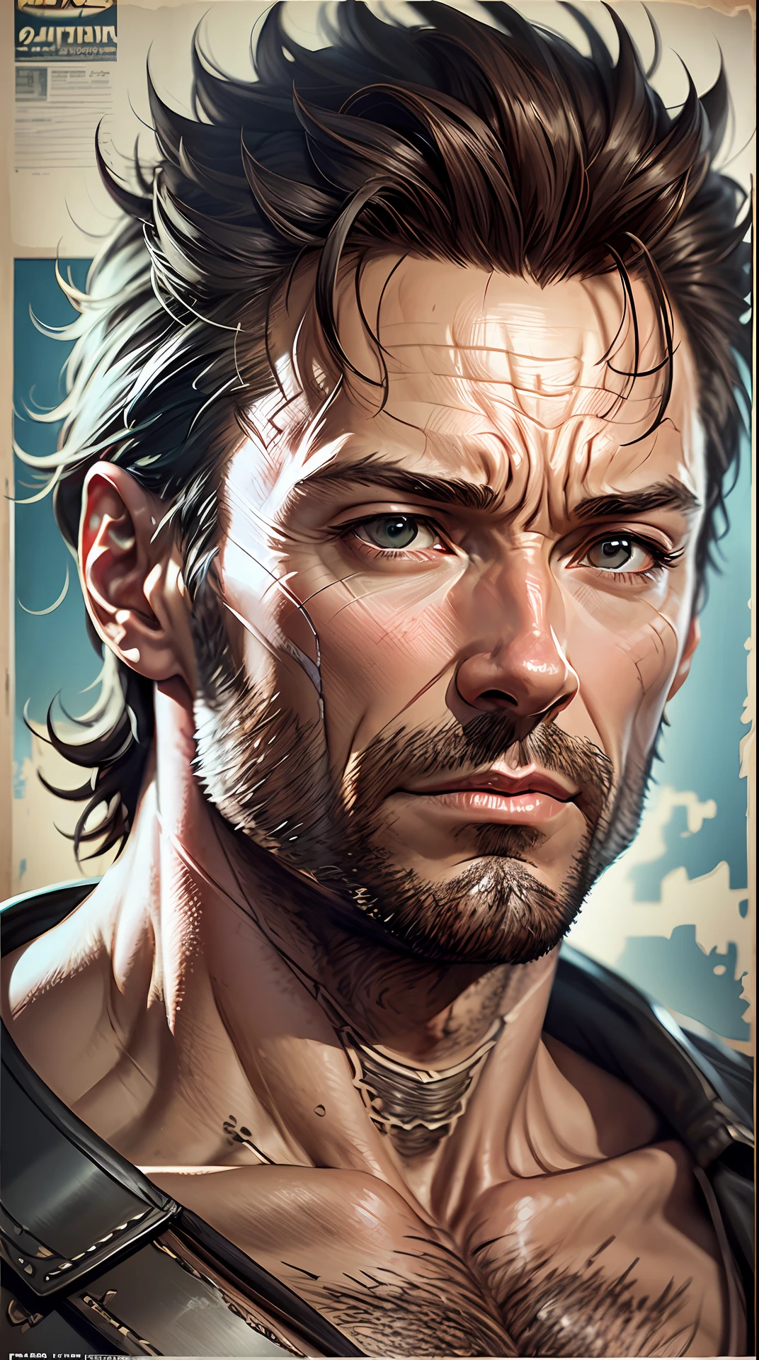 Hugh Jackman as wolverine, vhs effect, (poster:1.6), poster on wall, nostalgia, movie poster, portrait, close up
(skin texture), intricately detailed, fine details, hyperdetailed, raytracing, subsurface scattering, diffused soft lighting, shallow depth of field, by (Oliver Wetter) --auto --s2