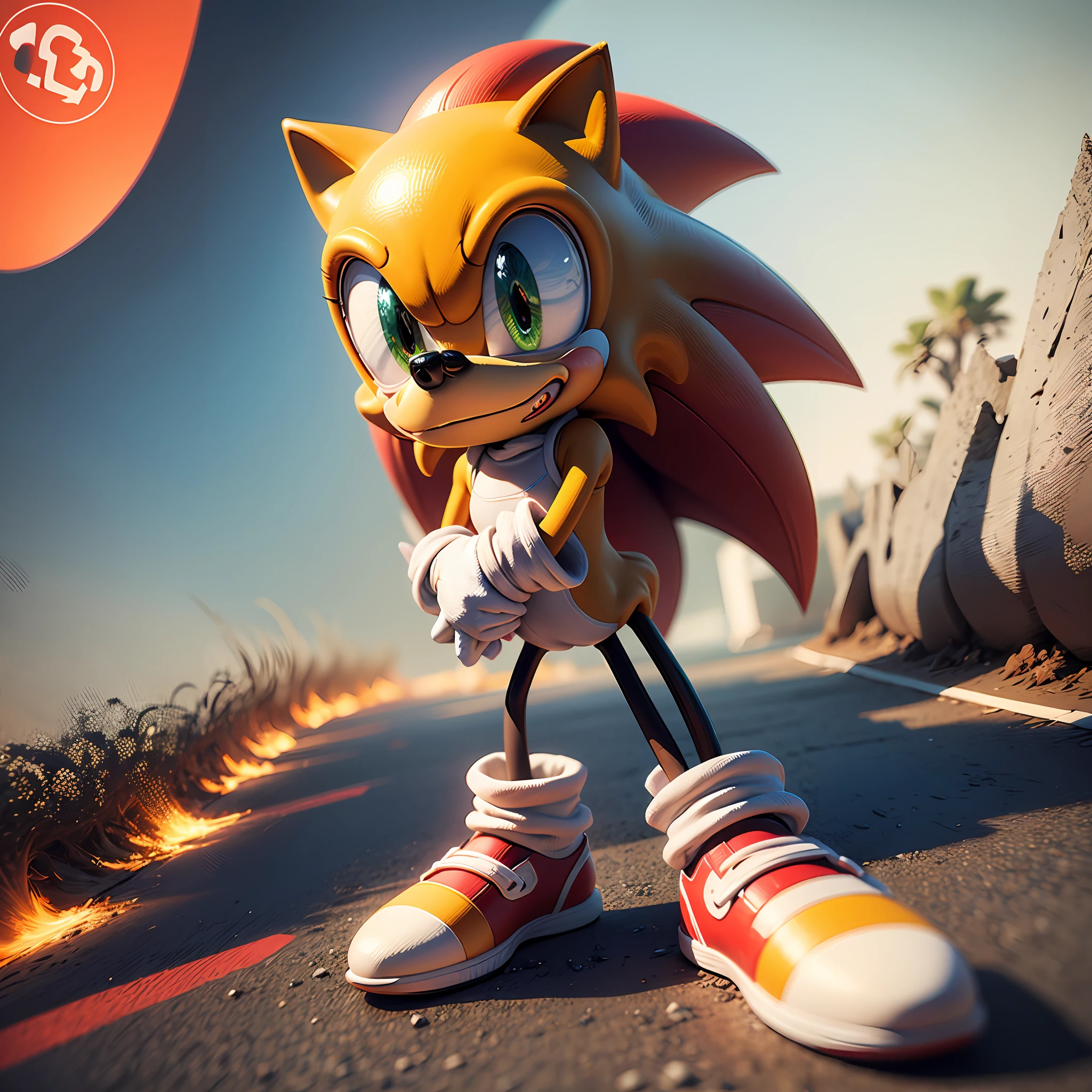 Sonic 2 bonito fofo em 3D --auto