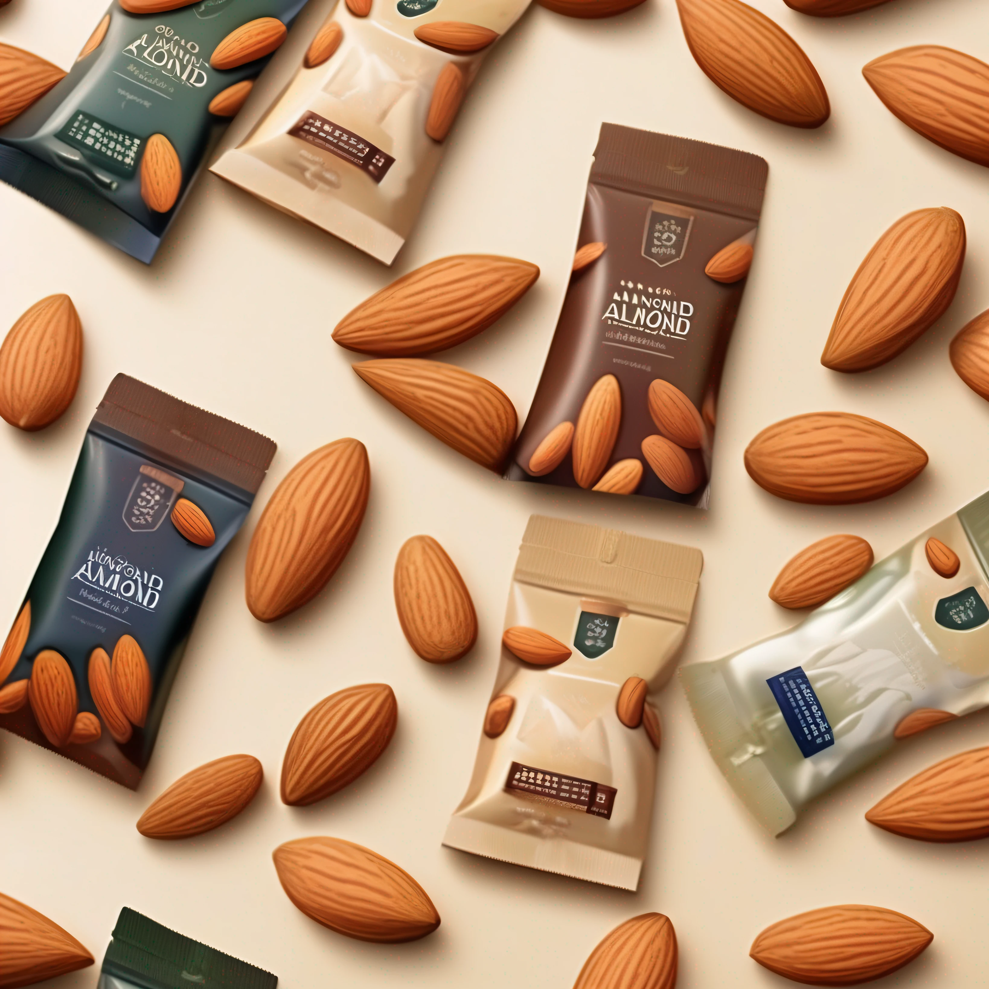 Design almond packaging,Plastic sealed bag packaging design,Exaggerate the rich design colors and details