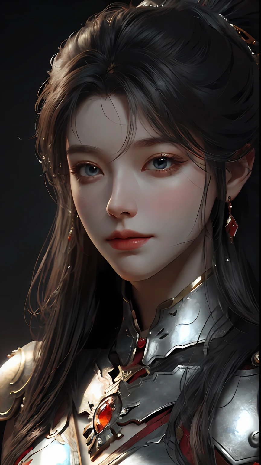 a close up of a woman in a women in a silver and red dress, chengwei pan on artstation, by Yang J, detailed fantasy art, stunning character art, fanart best artstation, epic exquisite character art, beautiful armor, extremely detailed artgerm, detailed digital 动漫艺术, artstation pixiv 上的 artgerm, armor girl