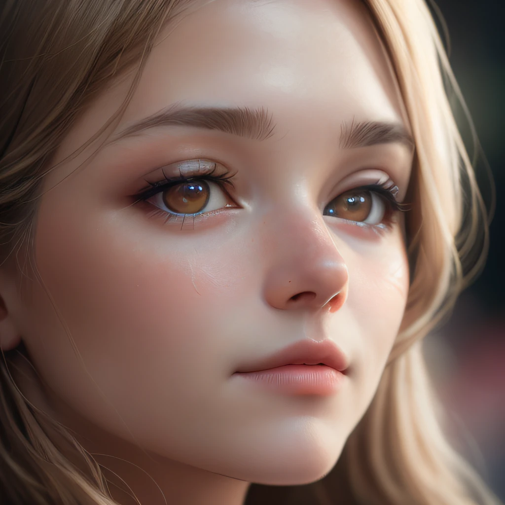 Looking at the audience, close-up, light makeup, realism, realistic photos, professional color correction, 8K, F2.4 aperture, 35mm lens, realistic real face, only the face area is included.