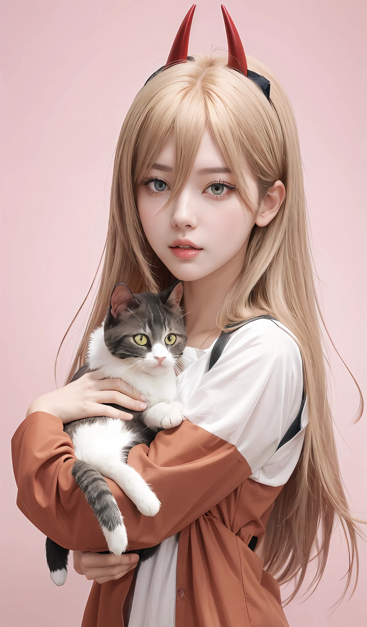anime girl with horns holding a cat in her arms, cute anime catgirl, beautiful anime catgirl, anime catgirl, anime cat, realistic anime cat, anime girl with cat ears, very beautiful anime cat girl, trending on artstation pixiv, anime girl with long hair, anime visual of a cute cat, guweiz on pixiv artstation
