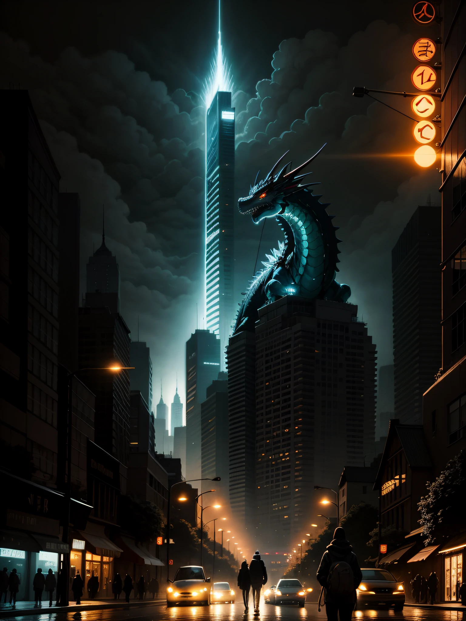 Cinematic scene - filmed in the dark,(extremamente detalhado), oriental dragon high resolution mural painting, grafite colorido, dynamic and vivid, cores vibrantes, pinceladas expressivas, vibe de arte de rua,