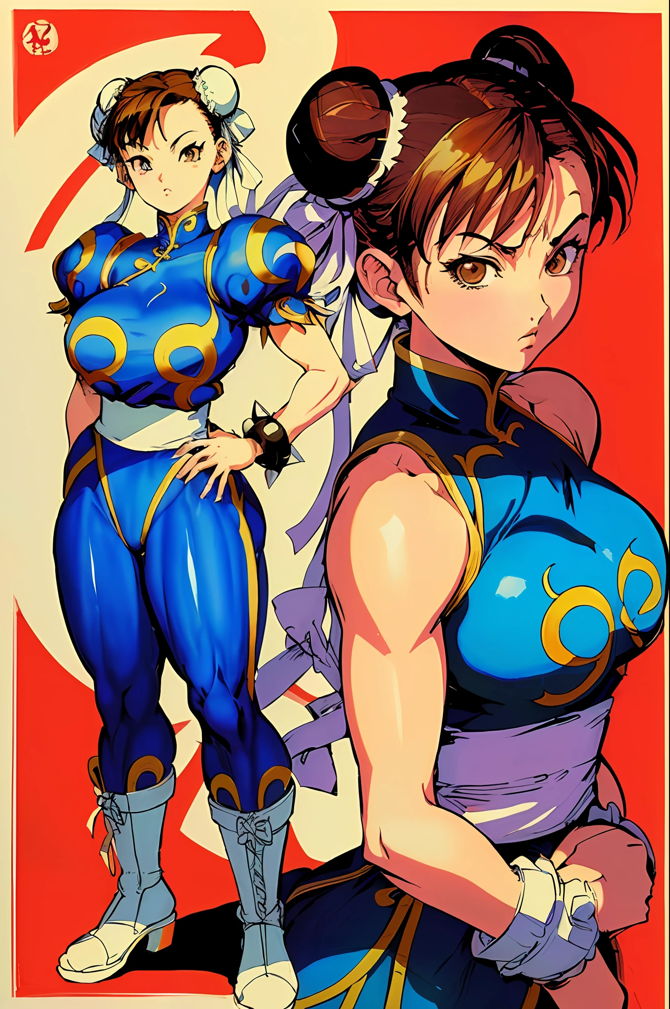 90s, 80s, retro art style, (((art in rumiko takahashi style))), (((chunli street fighter alpha outfit))), (((chun-li))), (((chunli))), (((chunli_alpha:1.0))), (body Outline emphasis:1.2), (1girl:1.2), (body Outline emphasis:1.2),(lineart:1.1), (traditional Media)),