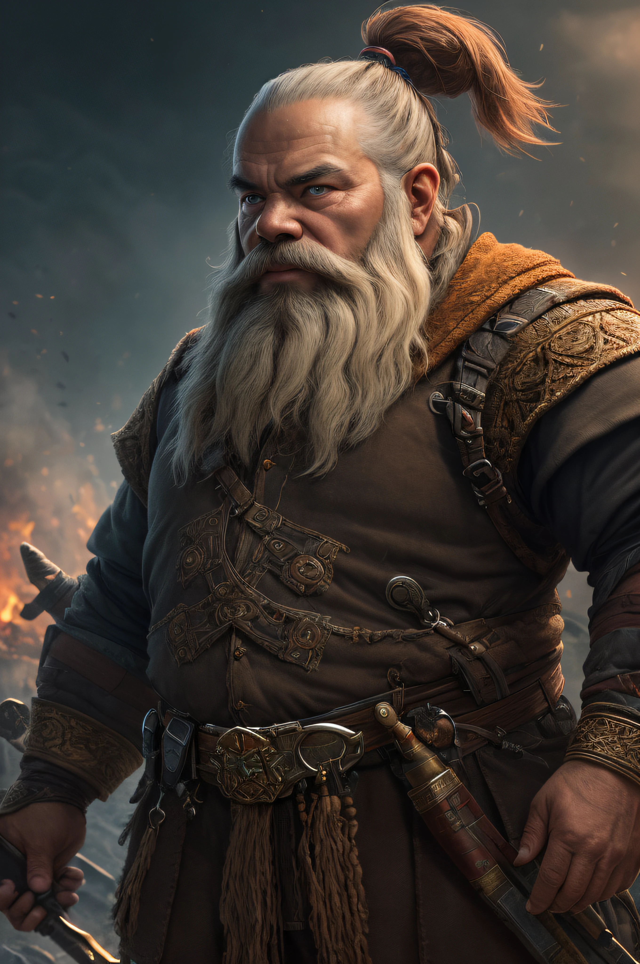 (extremely detailed 8k wallpaper), a medium shot photo of a War Dwarf, intricate, high detail, dramatic