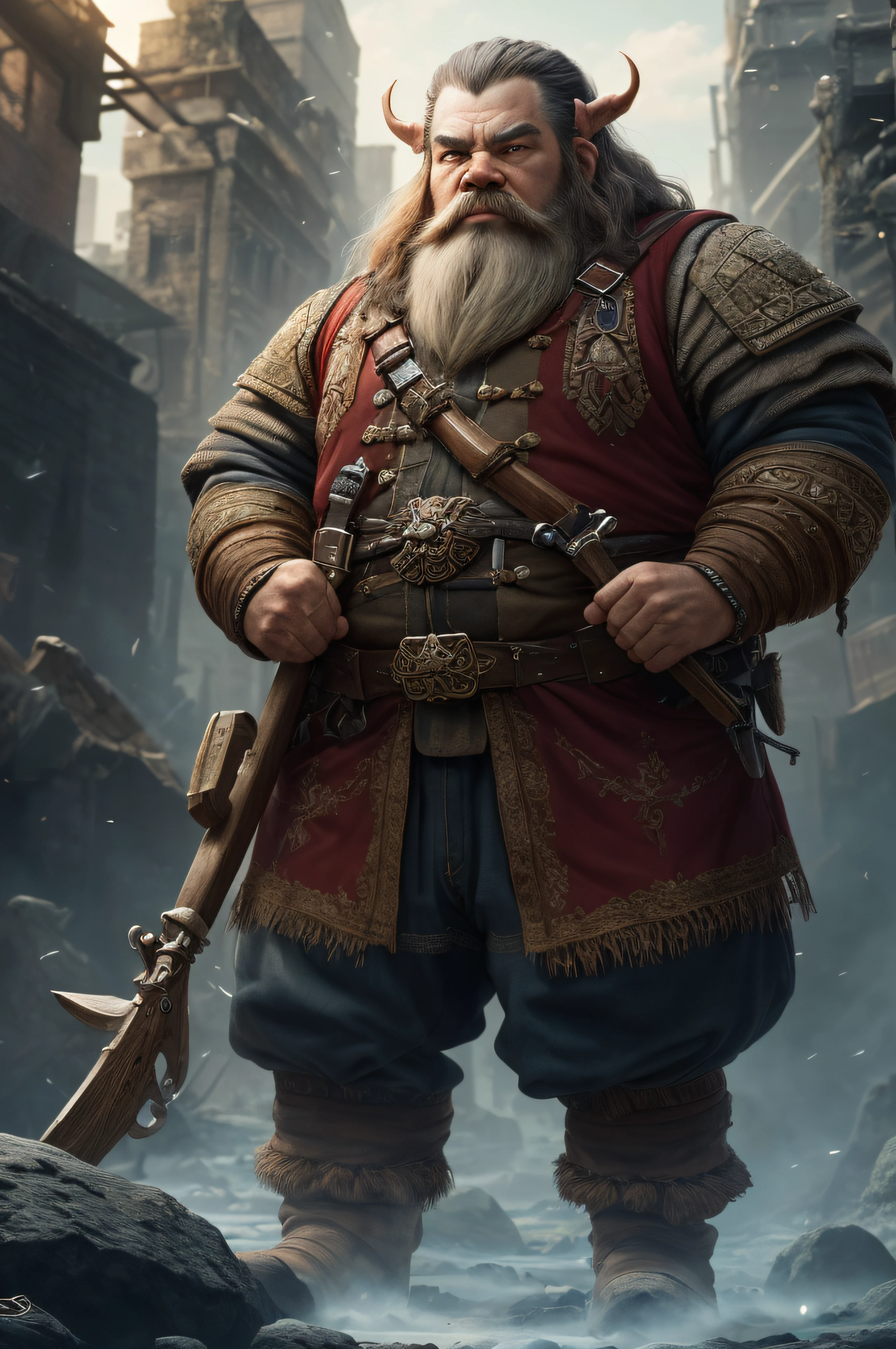 (extremely detailed 8k wallpaper), a medium shot photo of a War Dwarf, intricate, high detail, dramatic