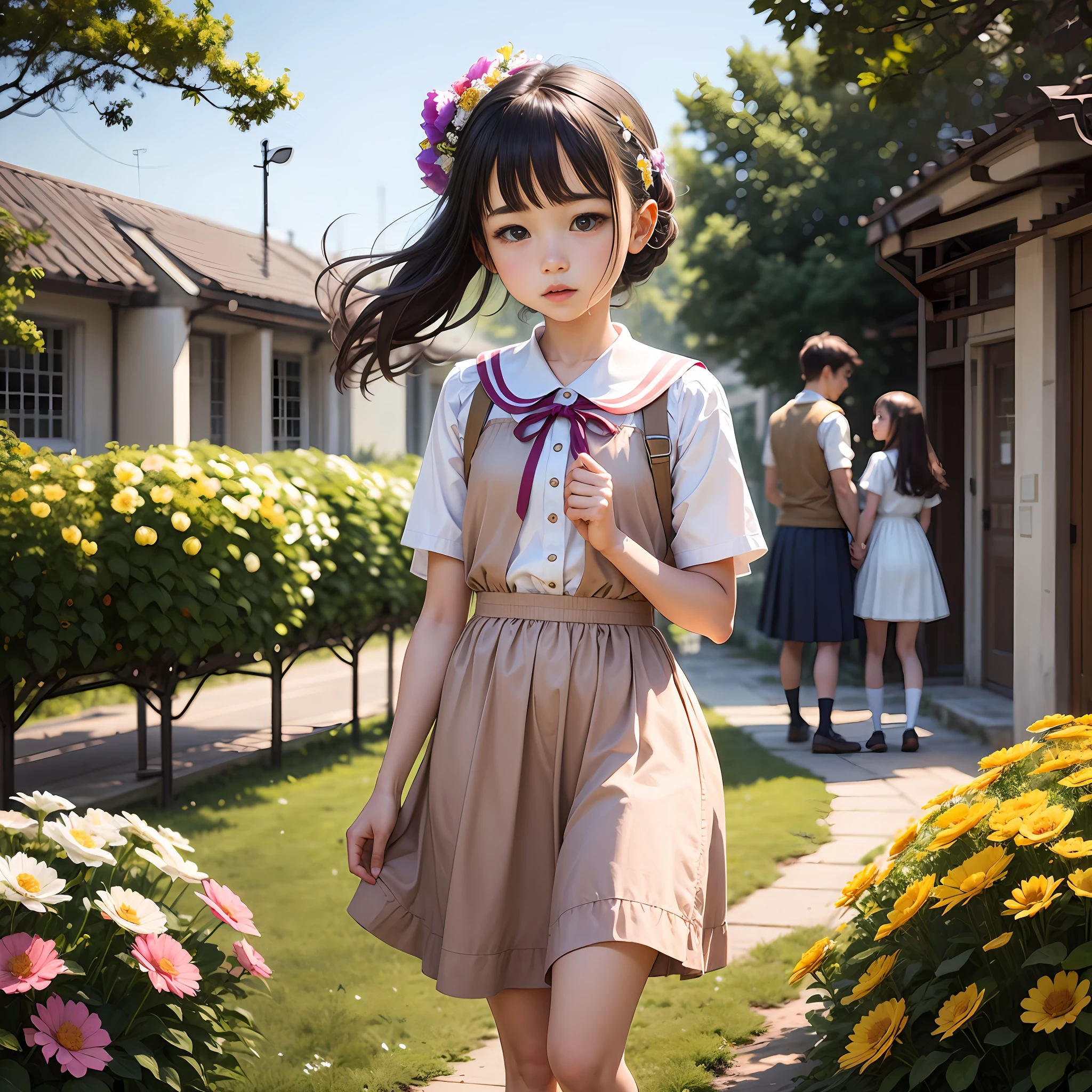 The flowers of junior and American girls' schools are cute and moving --auto