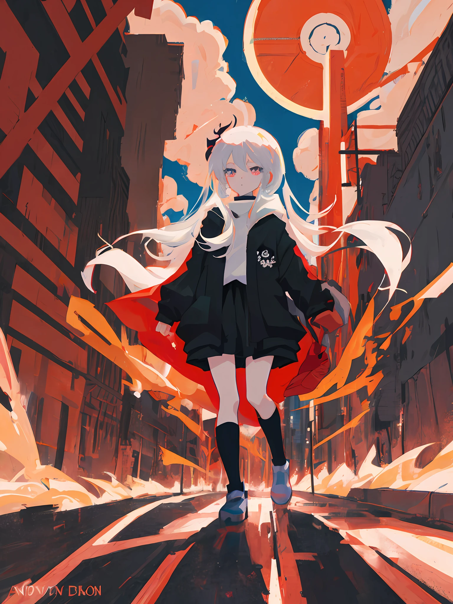 Anime girl walking city streets in black and white costume, style of anime4 K, Best anime 4k konachan wallpaper, Anime art wallpaper 8 K, Badass anime 8 K, zerochan art, Anime art wallpaper 4k, Anime art wallpaper 4 K, demon anime girl, 4K anime wallpaper, Anime style illustration, Anime style artwork