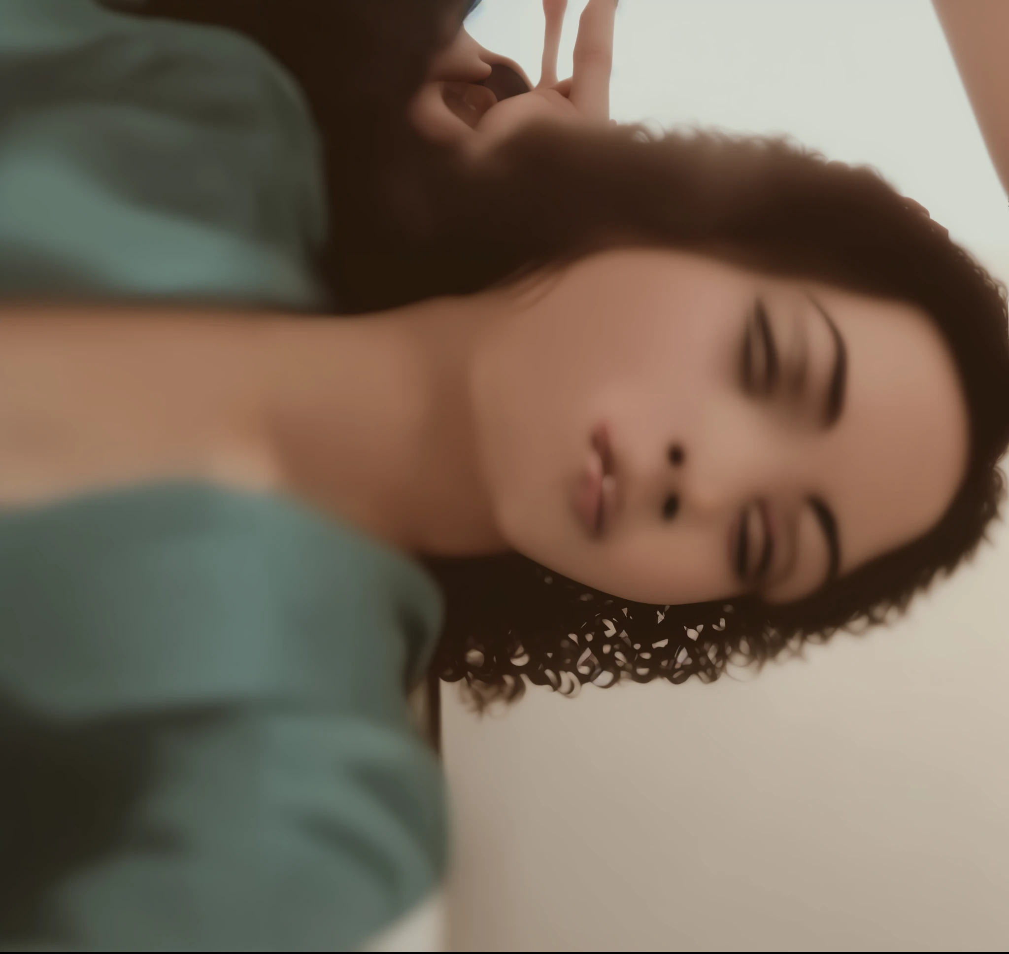there is a woman that is sitting down with a cell phone, imagem de qualidade muito baixa, imagem de perfil, Mulher de 30 anos de Cuba, taken in the early 2020s, selfie de uma jovem mulher, foto do perfil, foto de uma mulher negra, com afro, foto de perfil, seu rosto emoldurado com cachos, Tessa Thompson inspirada