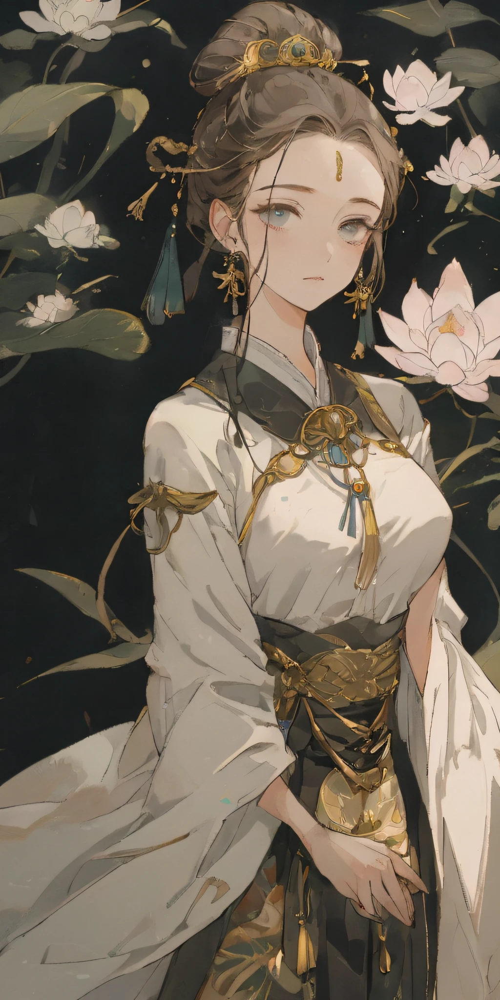 A girl, ancient Chinese costume, whole body, sunshine, clear face, clean white background, masterpiece, super detail, epic composition, ultra HD, high quality, extremely detailed, official art, uniform 8k wallpaper, super detail, 32k