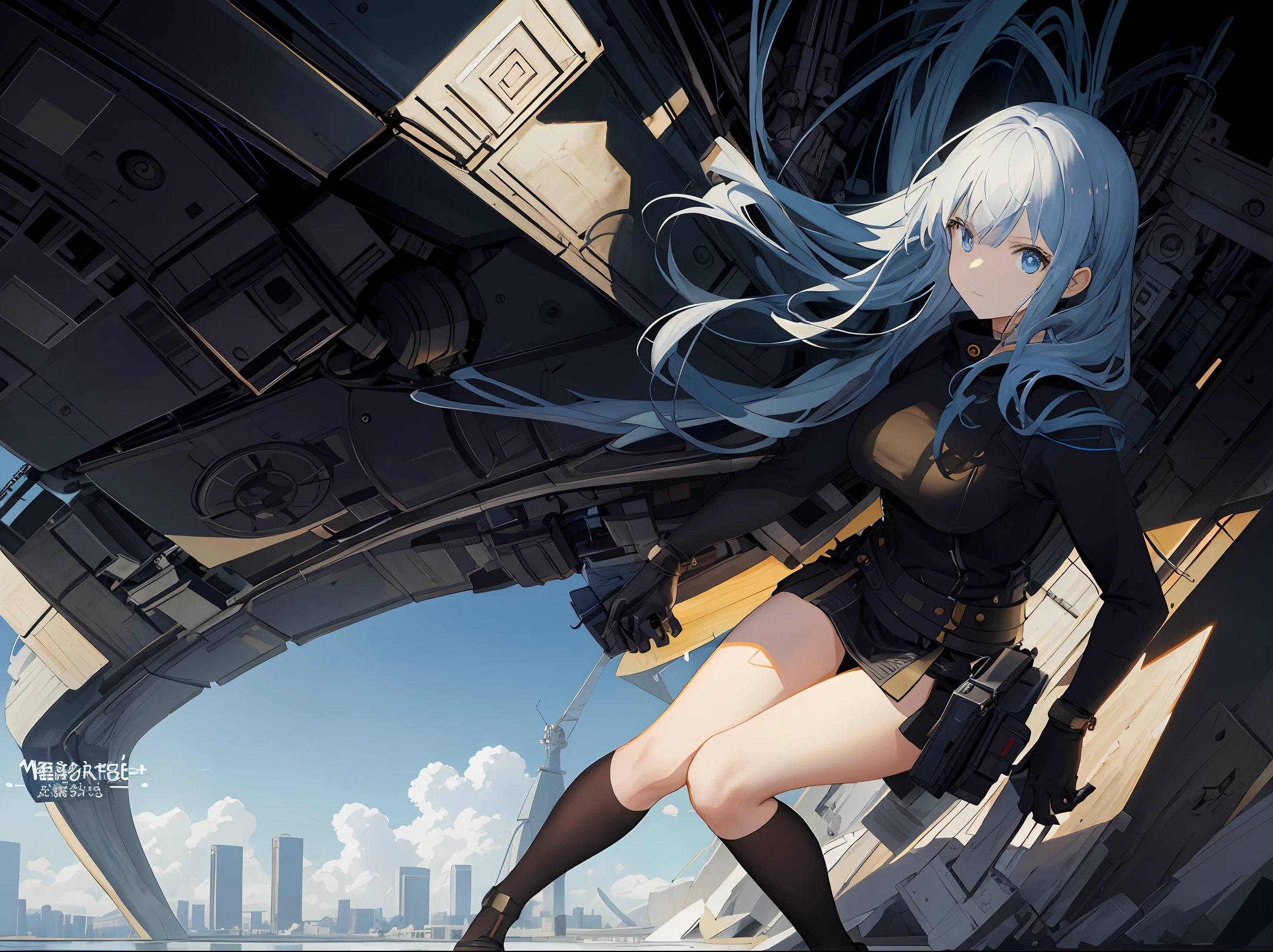 The upper part of the body,mechs,drak,femele,black in color,火焰,battleground background
