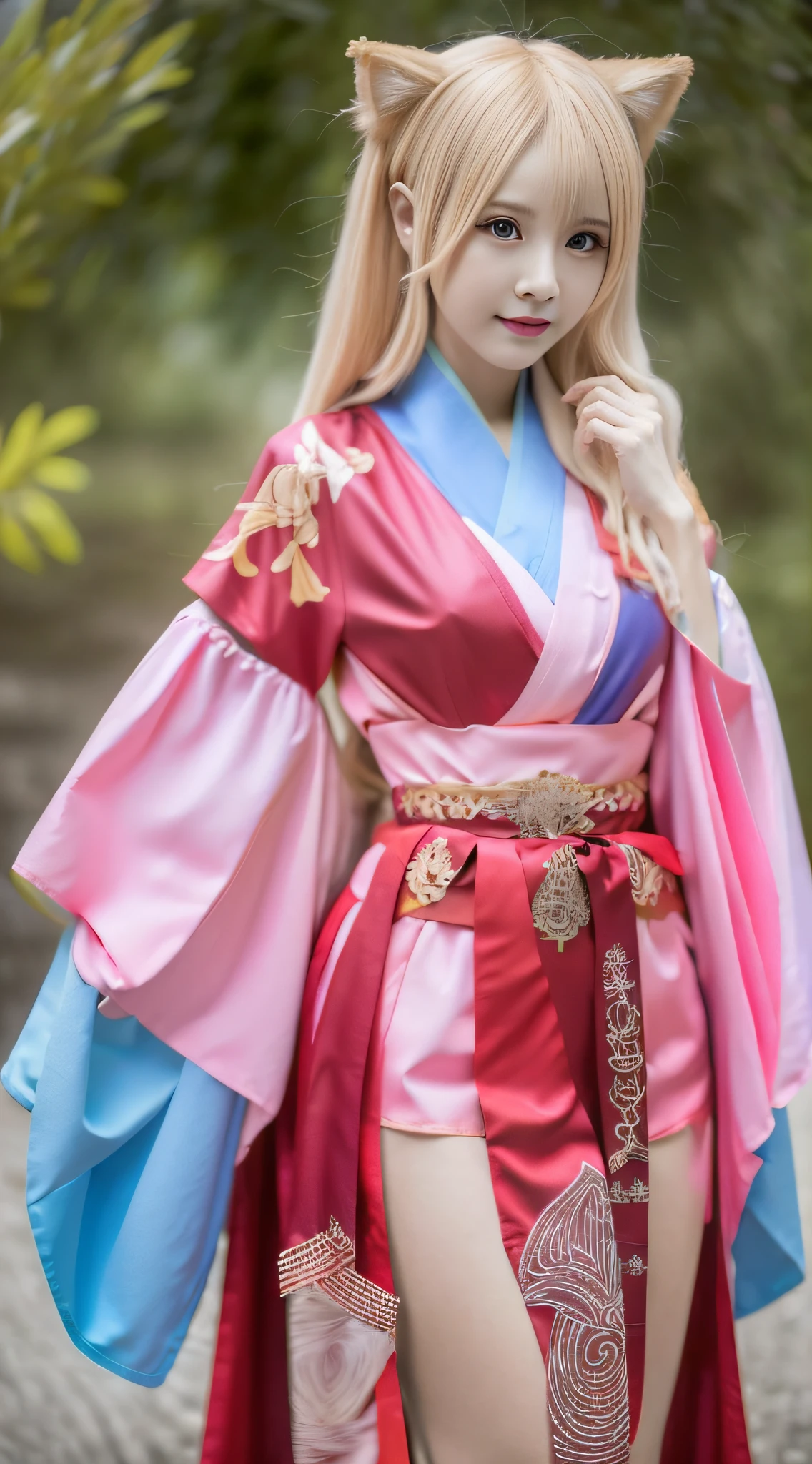 Anime, , Anime goddess, Blonde anime girl with long hair, flowing hair and long robes, beautiful anime catgirl, Anime girl with long hair, Holo is a wolf girl, a beautiful kitsune woman, Beautiful anime art