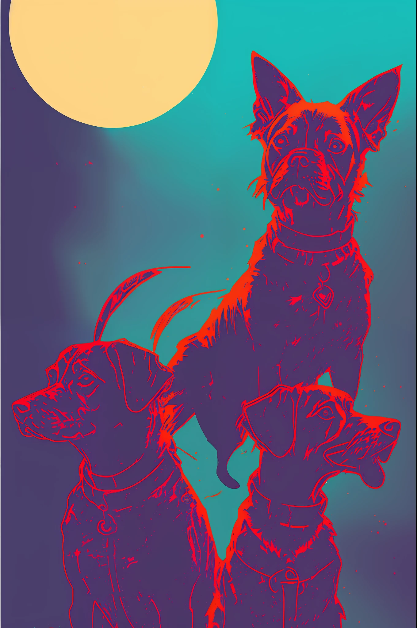 (nvinkpunk:1.2) (snthwve style:0.8) dog, anthro, lightwave, sunset, intricate, highly detailed