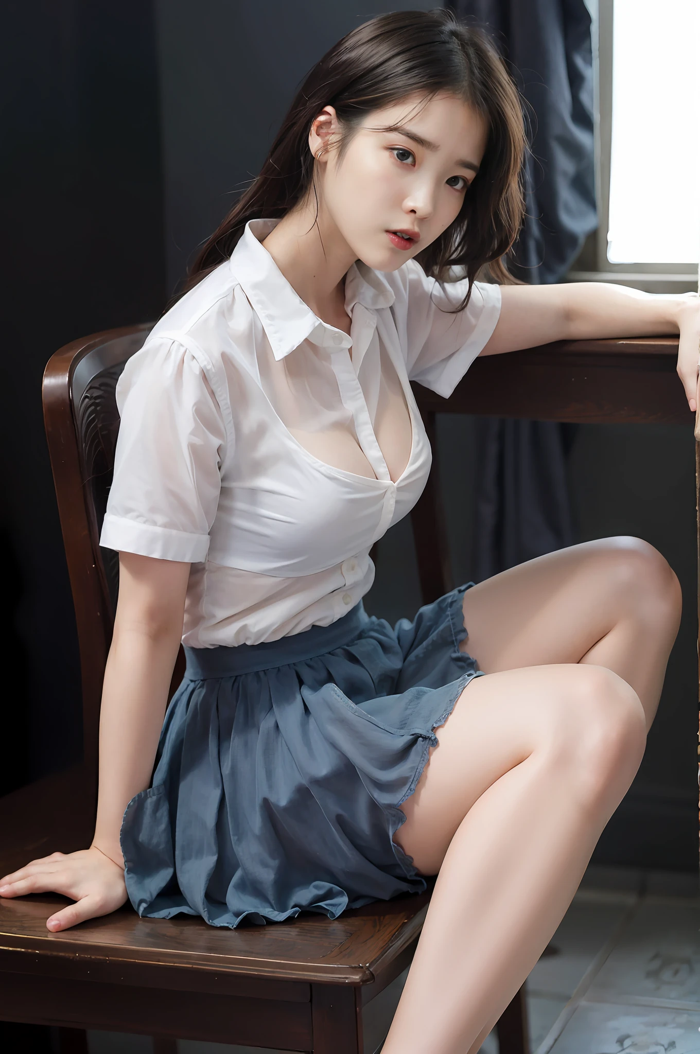 Sexy lingerie, super medium breasts, cleavage, lace, iu1, lee ji-eun