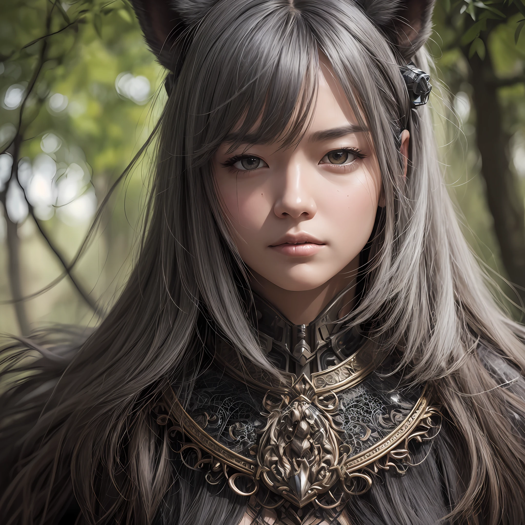 真实感, fentezi, Akaarel, Totoro +   Forest Keeper, A large shaggy gray creature,    Great, A thick gray creature, 独奏, The whole body is made of metal, (A cyborg:1.1), ([tail | Detailed wire]:1.3), (intricate detials), HDR, (intricate detials, hyper-detailing:1.2), cinematic still, vignette, in the center, “Hyper-realistic textures," "Exact Details,” “Realistic still life,” “Realistic portraits,” “Realistic landscapes.“Hyper-realistic textures," "Exact Details,” “Realistic still life,” “Realistic portraits,” “Realistic landscapes."