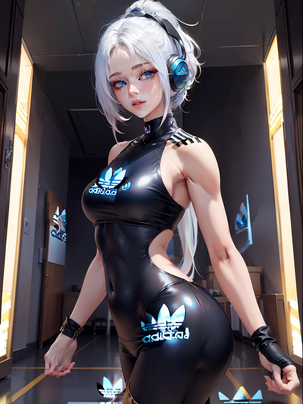De cima, ((Melhor Qualidade)), ((Obra-Prima)), (Detalhes) 1, ela estava usando um vestido vermelho revelador. O vestido, expondo os ombros e o umbigo, It fit her body comfortably and beautifully emphasized her curves. Sua pele era branca como marfim e macia e lisa ao toque. Seu cabelo era liso e preto brilhante. Seus longos cabelos corriam pelas costas, deixando sua figura ainda mais bonita. Her eyes are large and deep indigo. Her lips were colored with cherry-colored lipstick and were plump and voluminous. His figure is somewhat mysterious and looks at the viewer. Ela estava em um quarto minimalista, simples e branco. Seu rosto estava lindamente aparado e seus olhos e nariz estavam claros. Os grandes olhos negros eram atraentes com um brilho profundo e sutil. Seu cabelo era longo e brilhante, e sua beleza fluida aumentava ainda mais seu charme. Sua boca era pequena, and his well-formed lips glowed brightly. Sua pele era lisa e muito bonita, quase sedosa. Her breasts and buttocks were large, and her slim waist was beautiful with her flexible lines. , (seios grandes, seios enormes, seios enormes, seios grandes:1.2), (((((russian hard bass, adidas clothes hard bass)))))