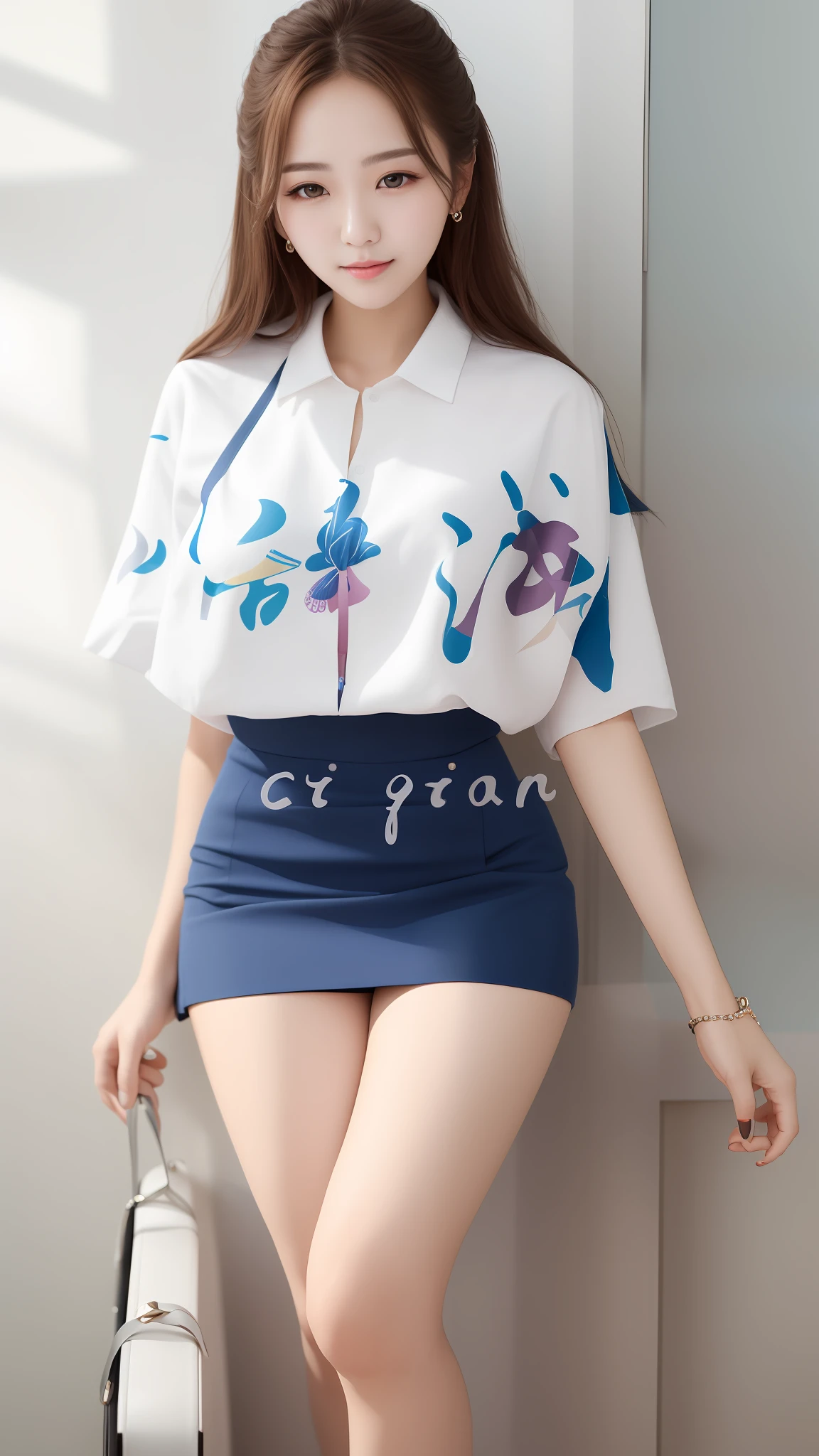 1girll,超高分辨率,(best qualtiy,tmasterpiece:1.2),ultra - detailed,(Real Human,fashion photography portrait,photore,full bodyesbian,dynamicposes),(Happy face:1.3,Enchanted smile),looking at viewert,long whitr hair,(flightattendantuniform),aerodrome,lounge room,
Korean face,long whitr hair,18yr old,详细的脸,(realisticlying,Photorealsitic:1.3),little breast,8K,beauitful face,kpop,Oval shaped face,Light makeup,A well-known Korean brand,Big brands,