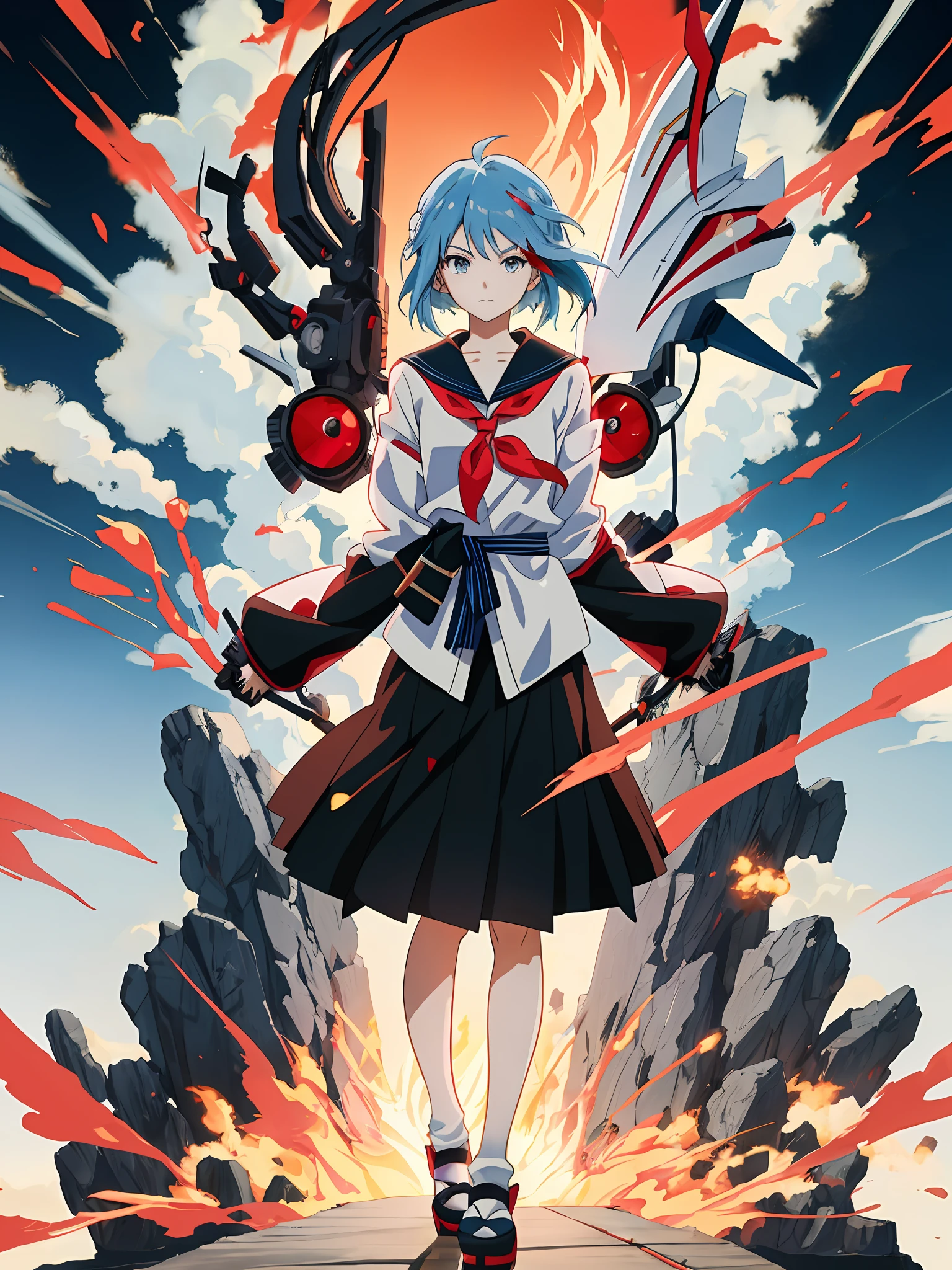 Anime girl with blue hair and white shirt and black skirt, style of anime4 K, Badass anime 8 K, ryuko matoi, Anime art wallpaper 8 K, Best anime 4k konachan wallpaper, ayanami, Anime art wallpaper 4k, Anime art wallpaper 4 K, attractive matoi ryuko, Anime wallpaper 4 k, Anime wallpaper 4K
