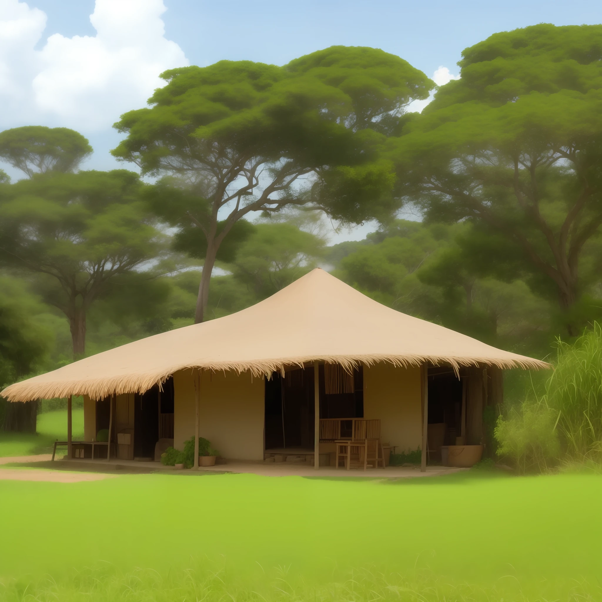farm land,Kizi,transplant rice seedlings,Straw Hat Hat,big trees,house
