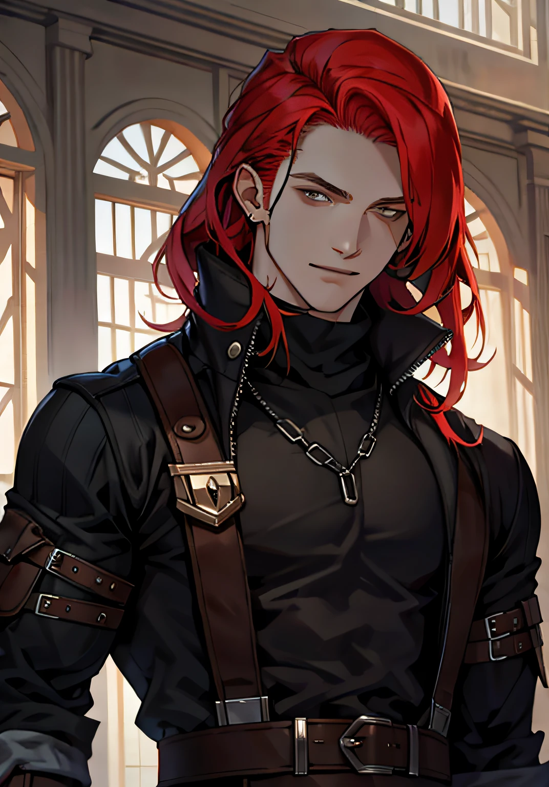 redhead hair, An insidious look, Tall guy, very young
