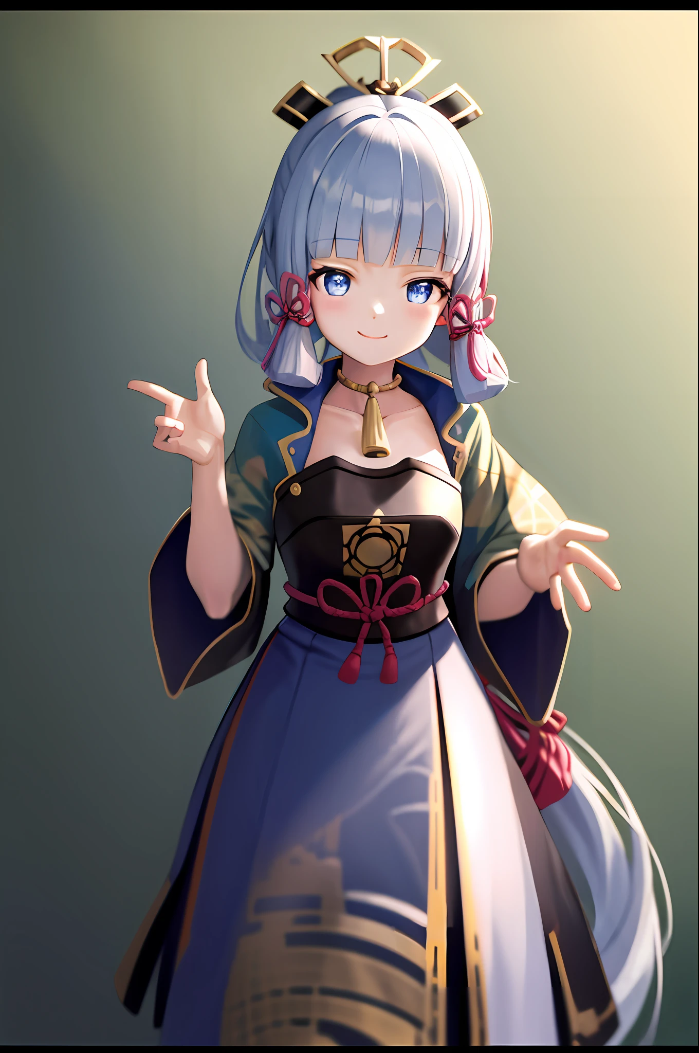 masterpiece, highres, best quality, 1girl solo, kamisato_ayaka, smile, kimono