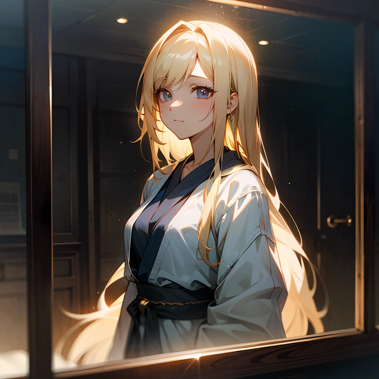 zori，glass，Long-haired girl，Vacated，Light，HD beauty CG