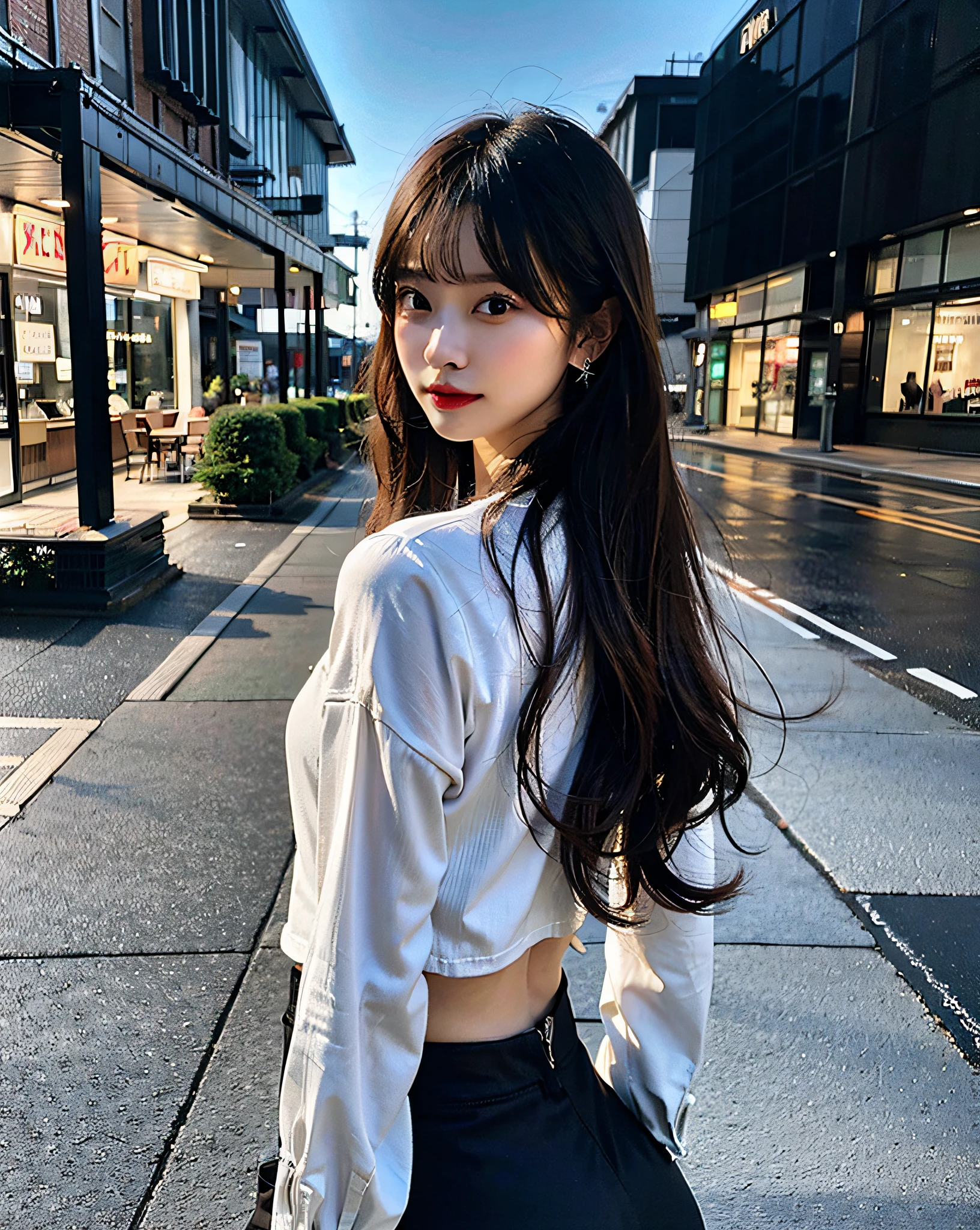 top-quality、Hi-Res、8K、Girl 1 Mature Mature Mature Woman Person、during the day、、A dark-haired、short-cut、with light glowing、outside of house、Luxury、(Medium Hair)、Beautiful detail sky、Beautiful earrings、(dynamicposes:0.8)、(fullllbody:1.2)、Soft breeze、shinny skin、line of sight、Bust、Black lingerie、Office、all-fours、鎖骨、back-view、(Look at viewers:1.1)、big butts、hair adornments、striped shirt、Black neck ribbon、all-fours