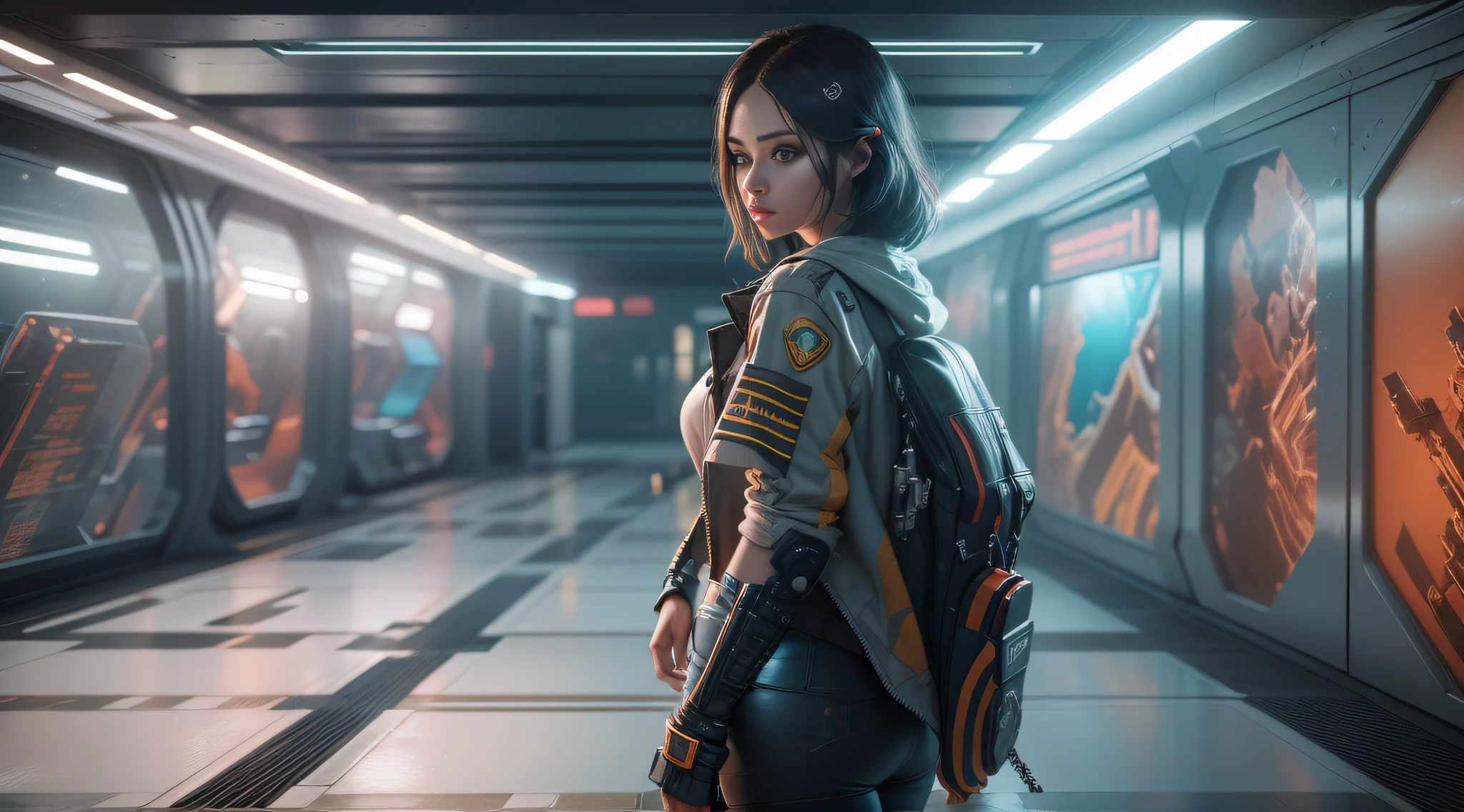 ((Best quality)), ((masterpiece)), (detailed:1.4), 3D, an image of a beautiful cyberpunk female,HDR (High Dynamic Range),Ray Tracing,NVIDIA RTX,Super-Resolution,Unreal 5,Subsurface scattering,PBR Texturing,Post-processing,Anisotropic Filtering,Depth-of-field,Maximum clarity and sharpness,Multi-layered textures,Albedo and Specular maps,Surface shading,Accurate simulation of light-material interaction,Perfect proportions,Octane Render,Two-tone lighting,Wide aperture,Low ISO,White balance,Rule of thirds,8K RAW,