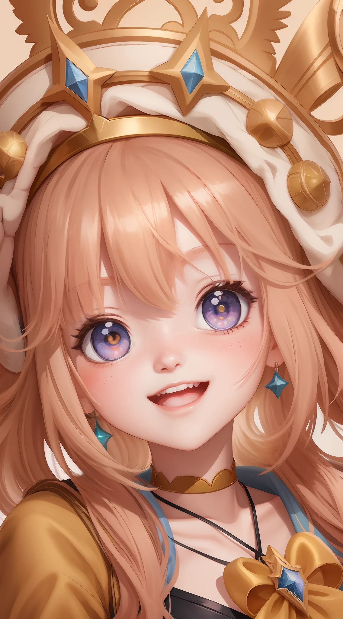 Anime girl with a crown on her head, splash art anime loli, crisp clear rpg portrait, kawaii realistic portrait, Cute anime face, kawacy, ahegao face, Ahegao, detailed portrait of an anime girl, shadowverse style, Lori, portrait of cute anime girlbabes, joyous laughter, Detailed Digital Anime Art, portrait of cute anime girlbabes, Cute Portrait, official artwork
