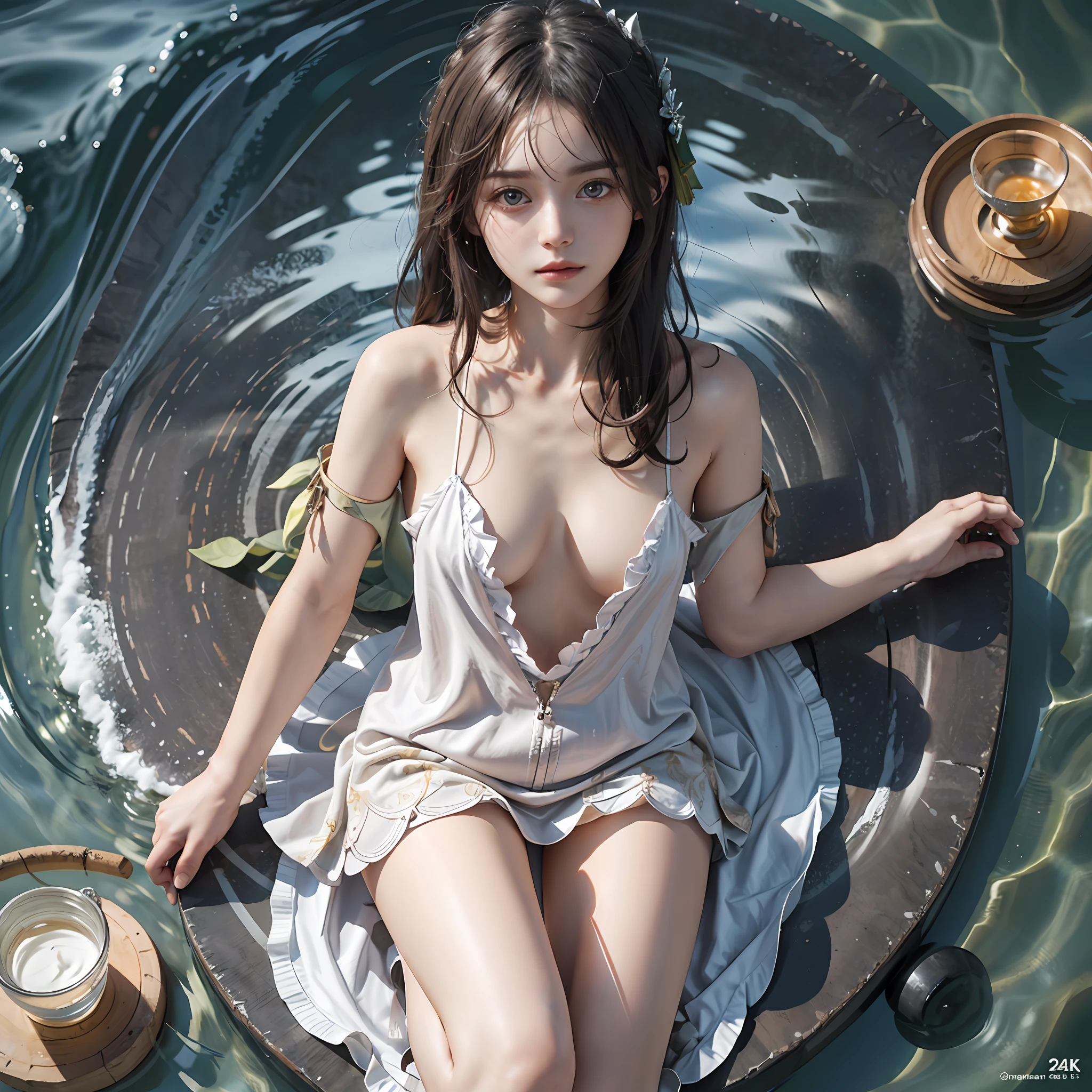 4k wallpaper,Best Live Action Poster,1 girl hand,onsens,Bath,water bloom,vapour,Half of the body surfaced,Delicately drawn face,Delicate skin,The barrel floated aside,The chest is exposed to the surface,Exposed shoulder,Lovely cheeks,Reasonable body proportions,Reasonable body structure,Reasonable body posture,closeup of face,,Delicately drawn face,cute body,Delicate skin,close-up on legs,Reasonable leg structure,Reasonable arm structure