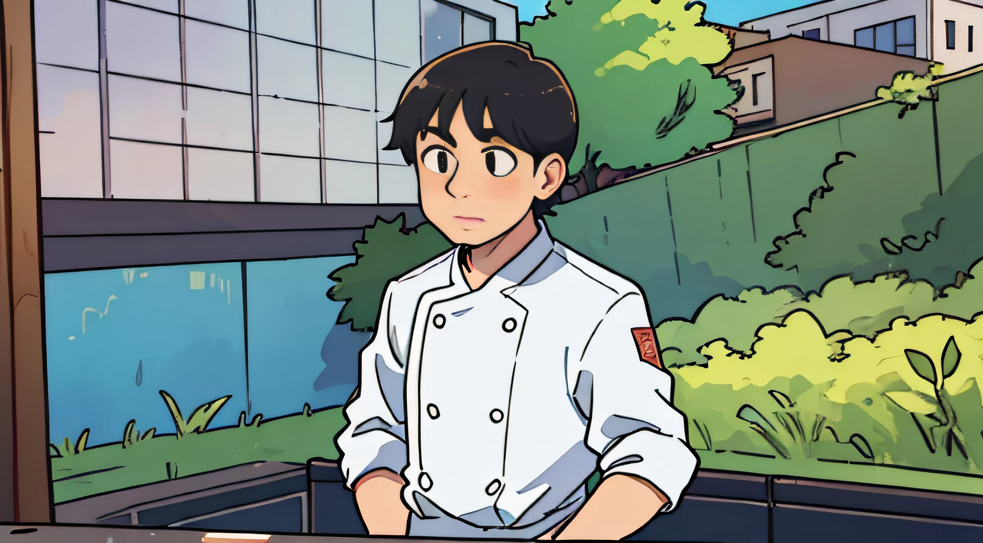 masutepiece、high-level image quality、Wide Angle、detaileds、Telephoto Angle、
symple background、Simple background
Middle-aged male chef、Deformed、40 years old、Systemic
apologize、Head down、Pekopeko、full body Esbian