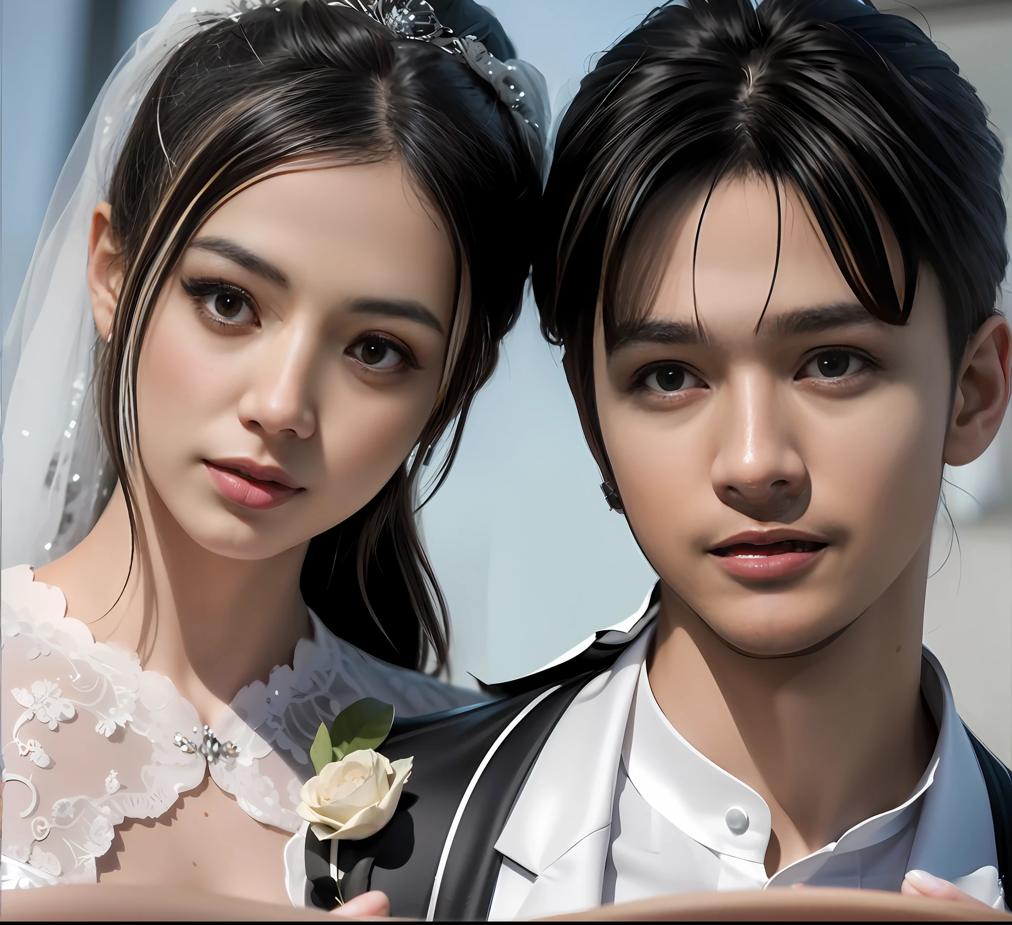 They pose together in wedding photos, Ruan Jia and Fenghua Zhong, yanjun cheng, ruan jia and brom, jin shan and ross tran, 2 d cg, Yan, Cai Xukun, Chen Zezhou, ruan jia beautiful!, dilraba dilmurat, jia, Wonderful, duy beni serial