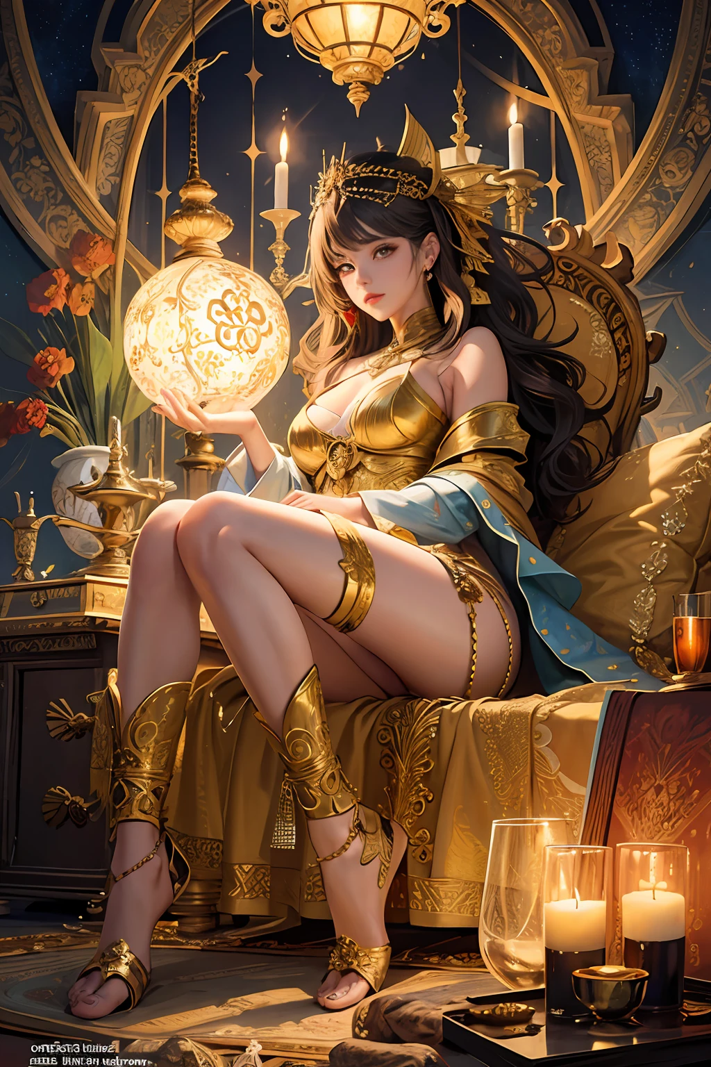 (masterpiece, top quality, best quality, official art, beautiful and aesthetic:1.2), (1girl), extreme detailed,colorful,highest detailed, official art, unity 8k wallpaper, ultra detailed, beautiful and aesthetic, beautiful, masterpiece, best quality, (zentangle, mandala, tangle, entangle) ,holy light,gold foil,gold leaf art,glitter drawing, PerfectNwsjMajic