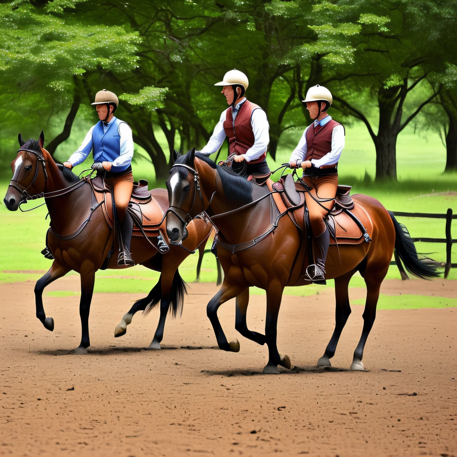 The nomadic warriors were galloping on horseback --auto