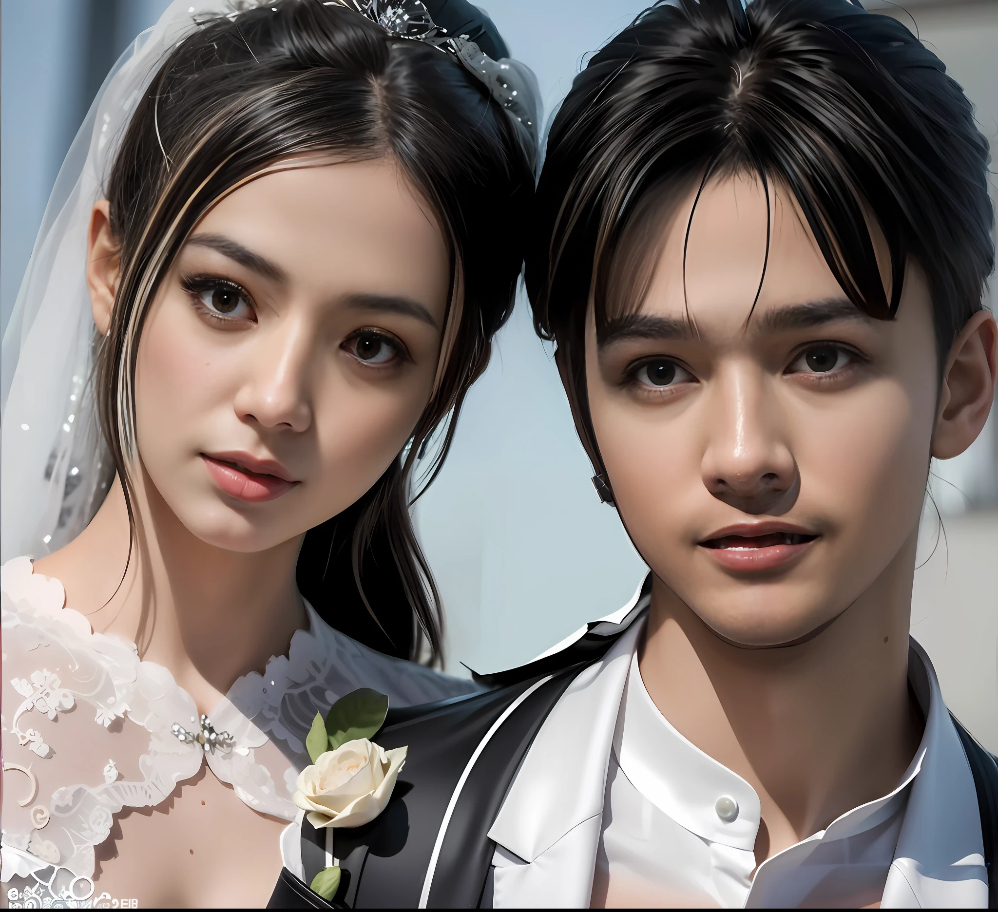 They pose together in wedding photos, Ruan Jia and Fenghua Zhong, yanjun cheng, ruan jia and brom, jin shan and ross tran, 2 d cg, Yan, Cai Xukun, Chen Zezhou, ruan jia beautiful!, dilraba dilmurat, jia, Wonderful, duy beni serial
