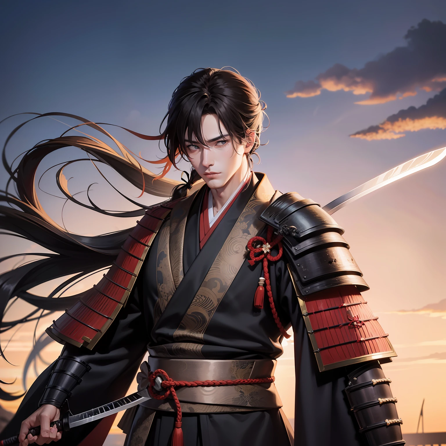 ronin,swordsman,uncle,Vicissitudes,long whitr hair,jpn,a scar,handsome --auto